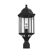 Sevier 22" Large Outdoor Post Lantern, Black Finish with Clear Glass - Bees Lighting