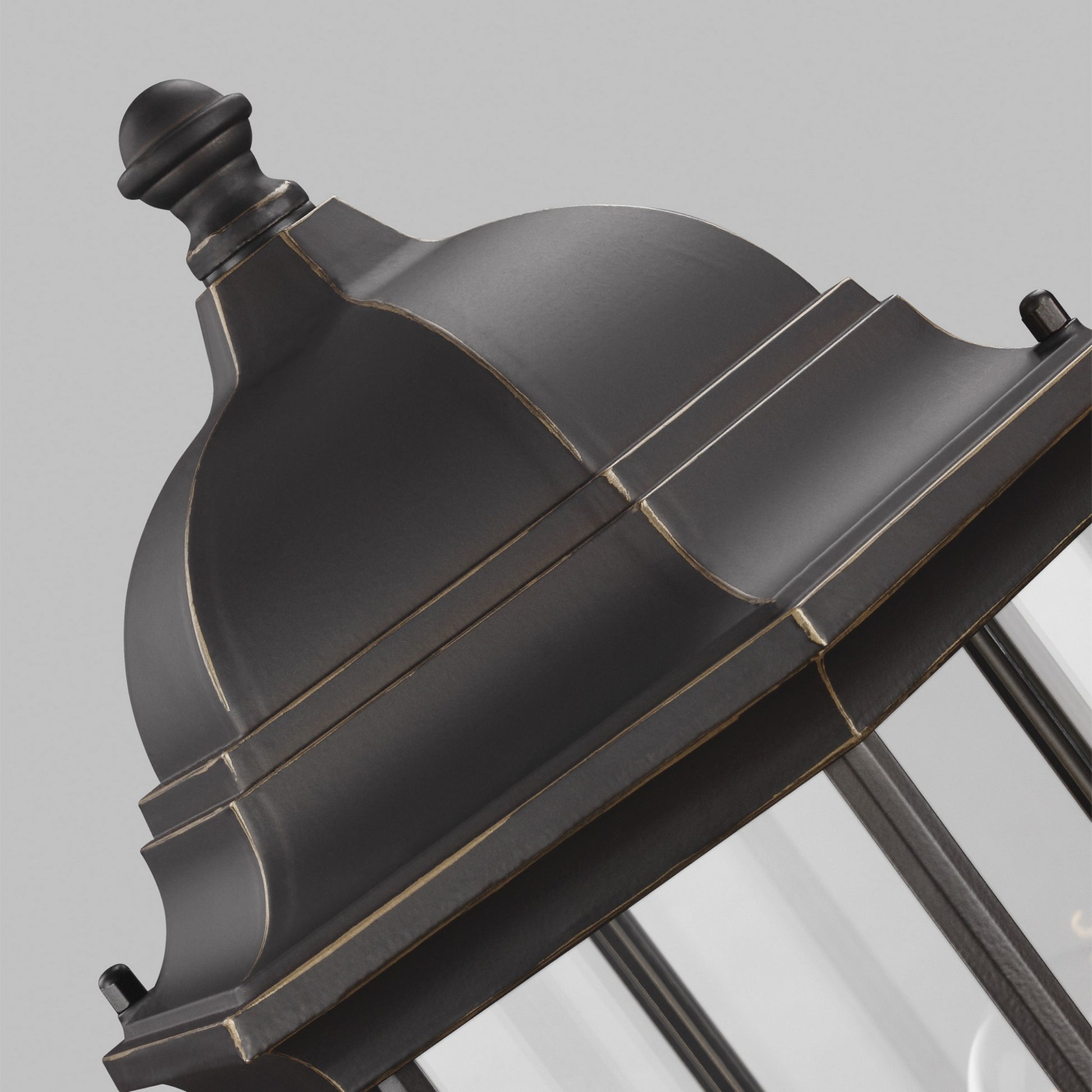 Sevier 22" Large Outdoor Post Lantern, Antique Bronze Finish with Clear Glass - Bees Lighting