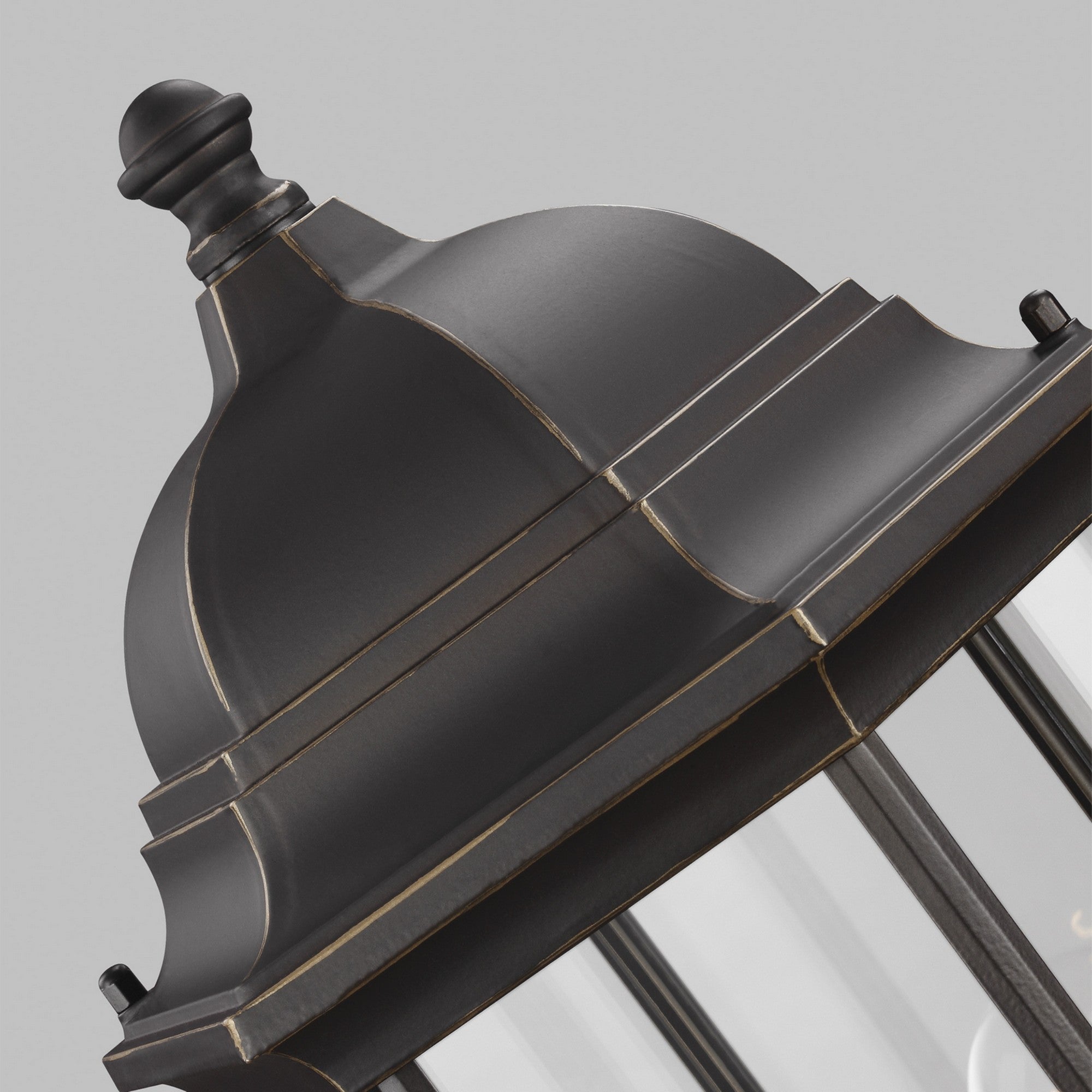 Sevier 22" Large Outdoor Post Lantern, Antique Bronze Finish with Clear Glass - Bees Lighting