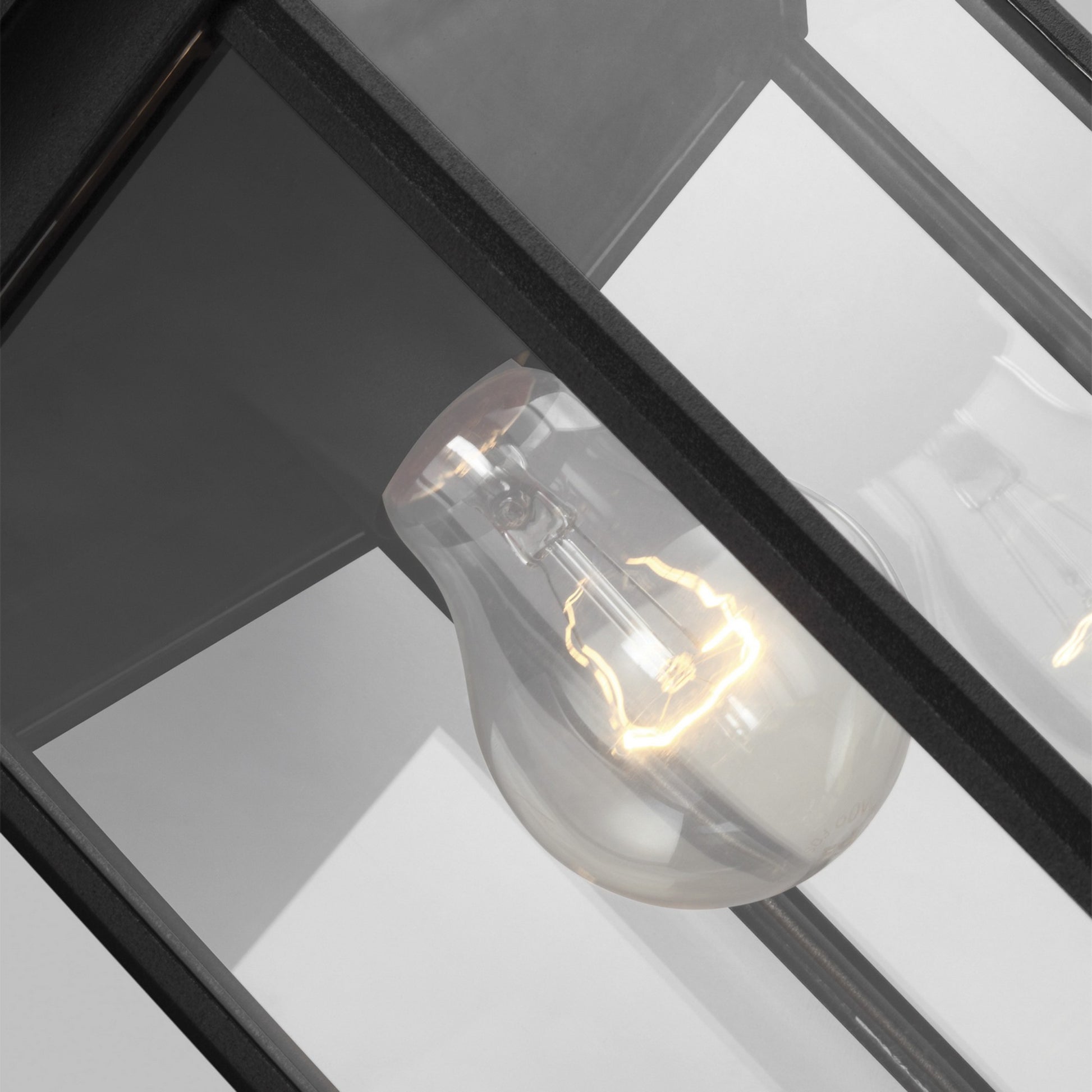Sevier 19" Large Downlight Outdoor Wall Lantern, Black Finish with Clear Glass - Bees Lighting