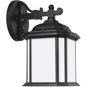 Kent 12" LED Outdoor Wall Lantern, Oxford Bronze Finish with Satin Etched Glass - Bees Lighting