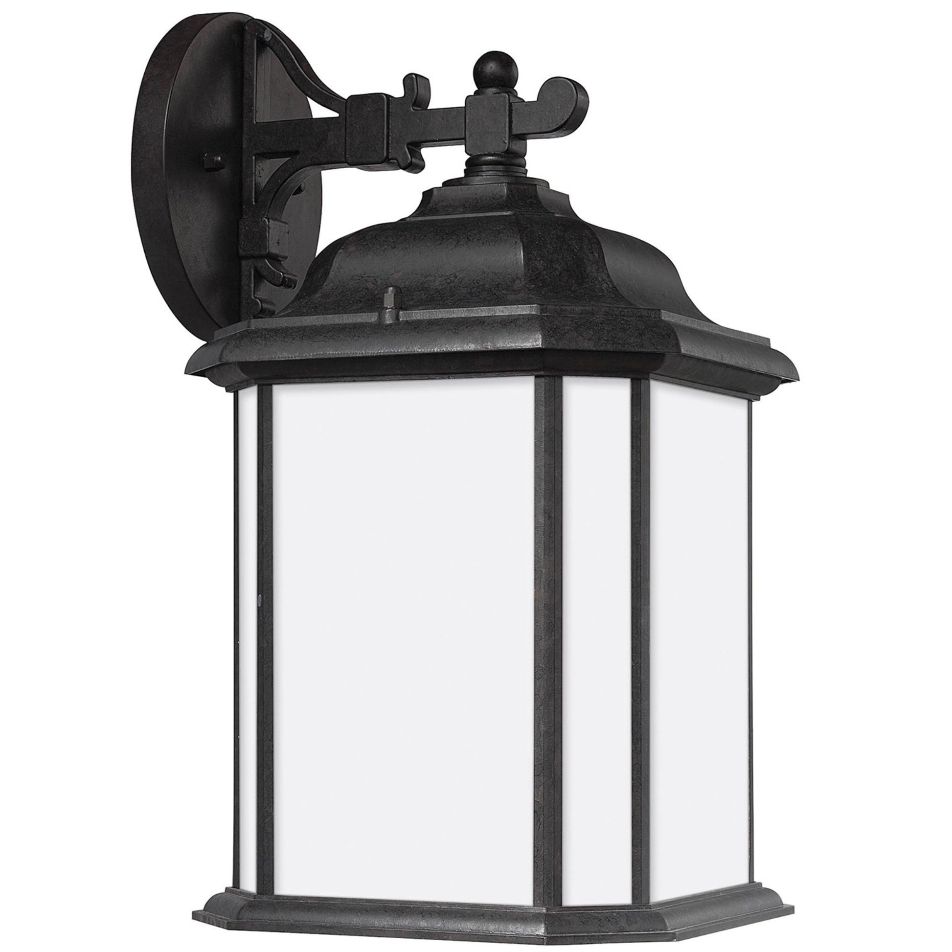 Kent 16" LED Outdoor Wall Lantern, Oxford Bronze Finish with Satin Etched Glass - Bees Lighting