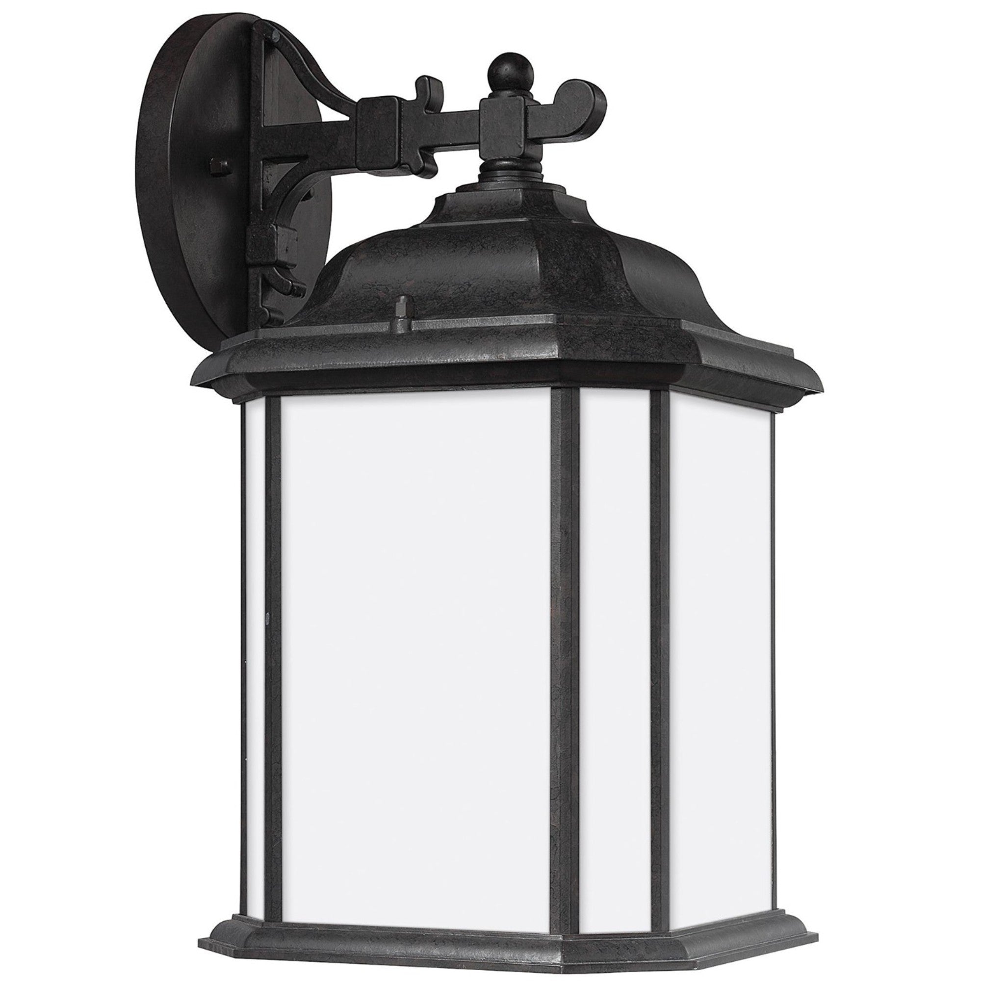 Kent 16" LED Outdoor Wall Lantern, Oxford Bronze Finish with Satin Etched Glass - Bees Lighting