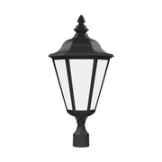 Brentwood 26" Outdoor Post Lantern, Black Finish with White Glass - Bees Lighting