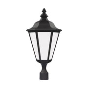 Brentwood 26" LED Outdoor Post Lantern, Black Finish with White Glass - Bees Lighting