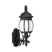 Wynfield 20" Outdoor Wall Lantern, Black Finish with Frosted Glass - Bees Lighting