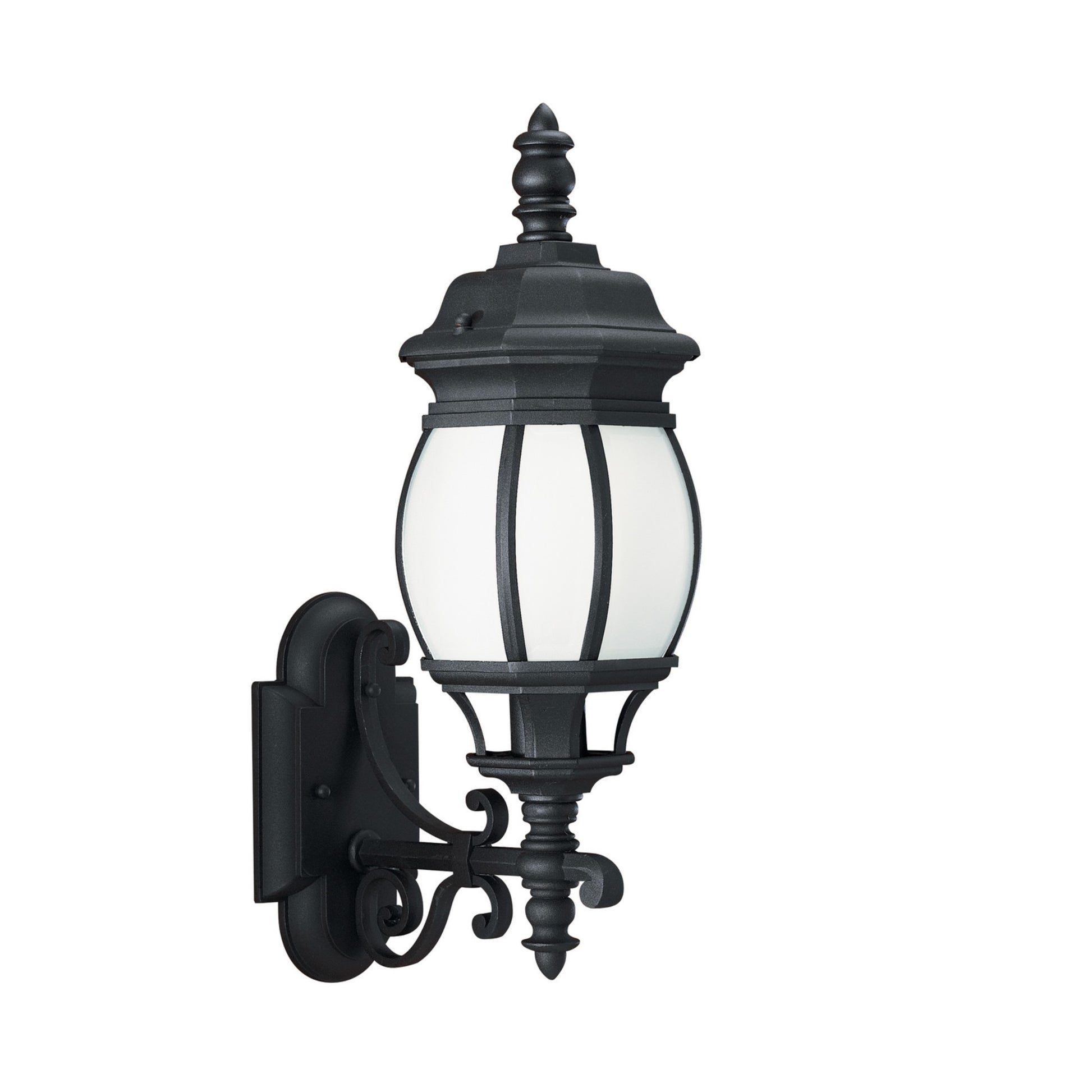 Wynfield 20" Outdoor Wall Lantern, Black Finish with Frosted Glass - Bees Lighting