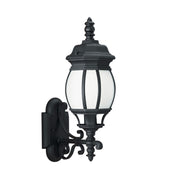 Wynfield 20" LED Outdoor Wall Lantern, Black Finish with Frosted Glass - Bees Lighting