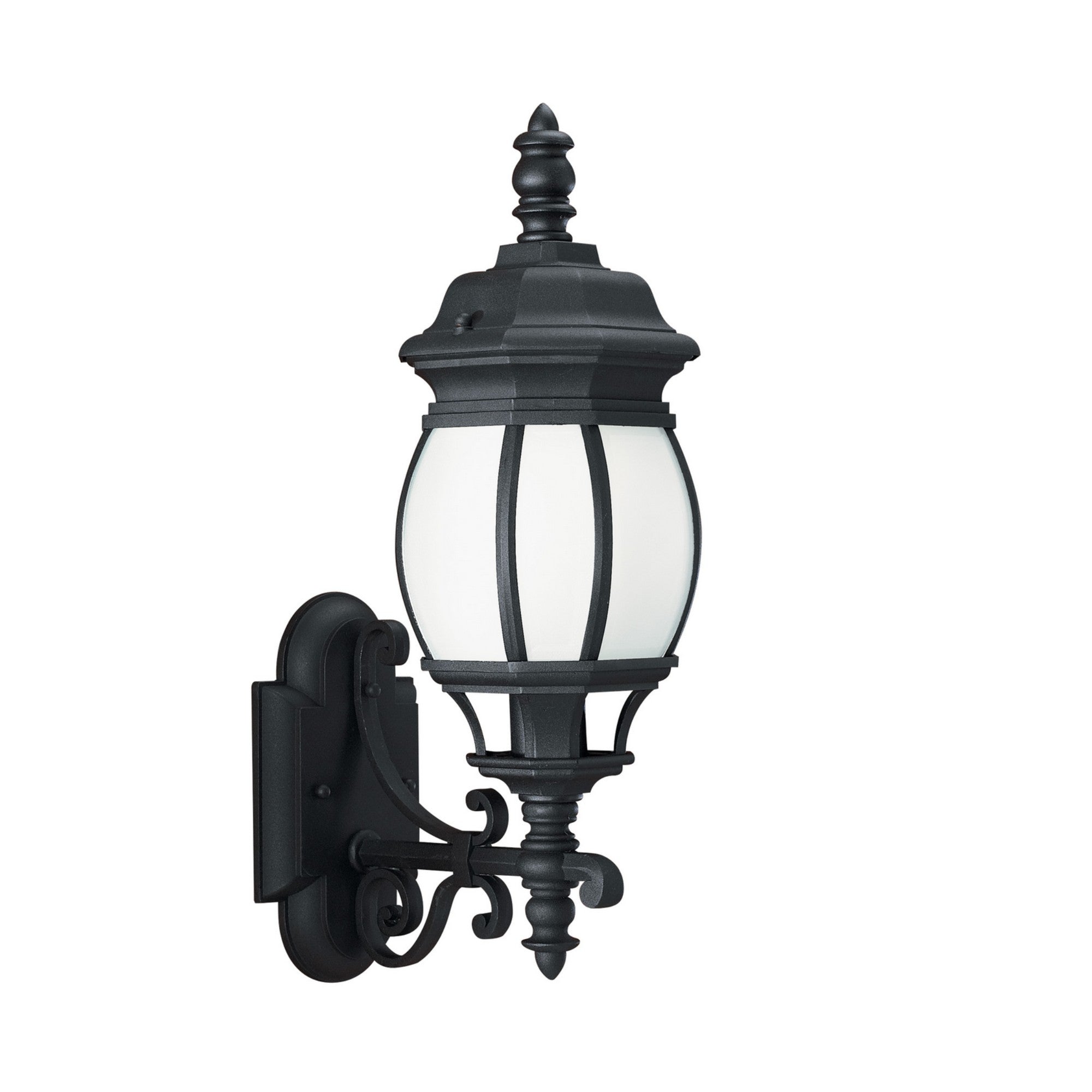 Wynfield 20" LED Outdoor Wall Lantern, Black Finish with Frosted Glass - Bees Lighting