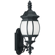 Wynfield 24" Outdoor Wall Lantern, Black Finish with Frosted Glass - Bees Lighting