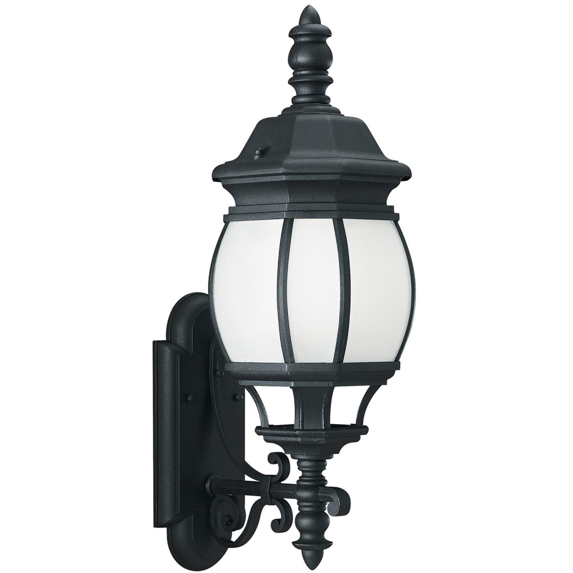 Wynfield 24" Outdoor Wall Lantern, Black Finish with Frosted Glass - Bees Lighting