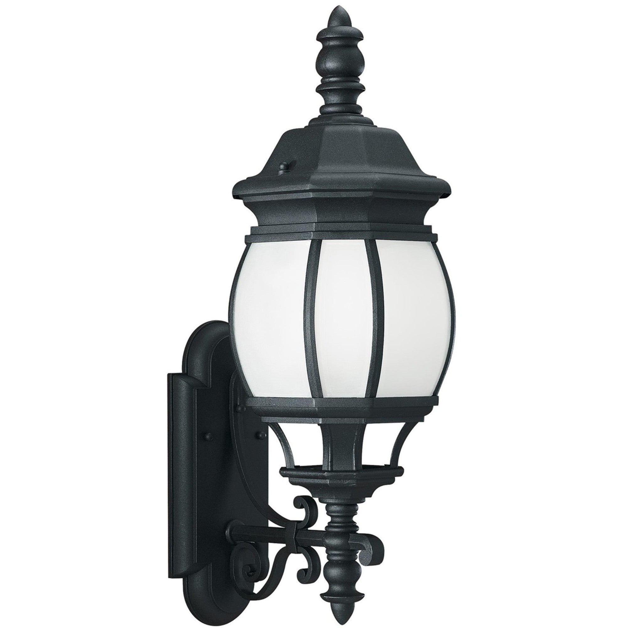 Wynfield 24" LED Outdoor Wall Lantern, Black Finish with Frosted Glass - Bees Lighting