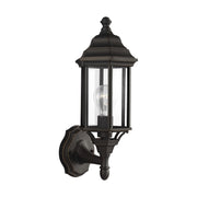 Sevier 16" Small Uplight Outdoor Wall Lantern, Antique Bronze Finish with Clear Glass - Bees Lighting