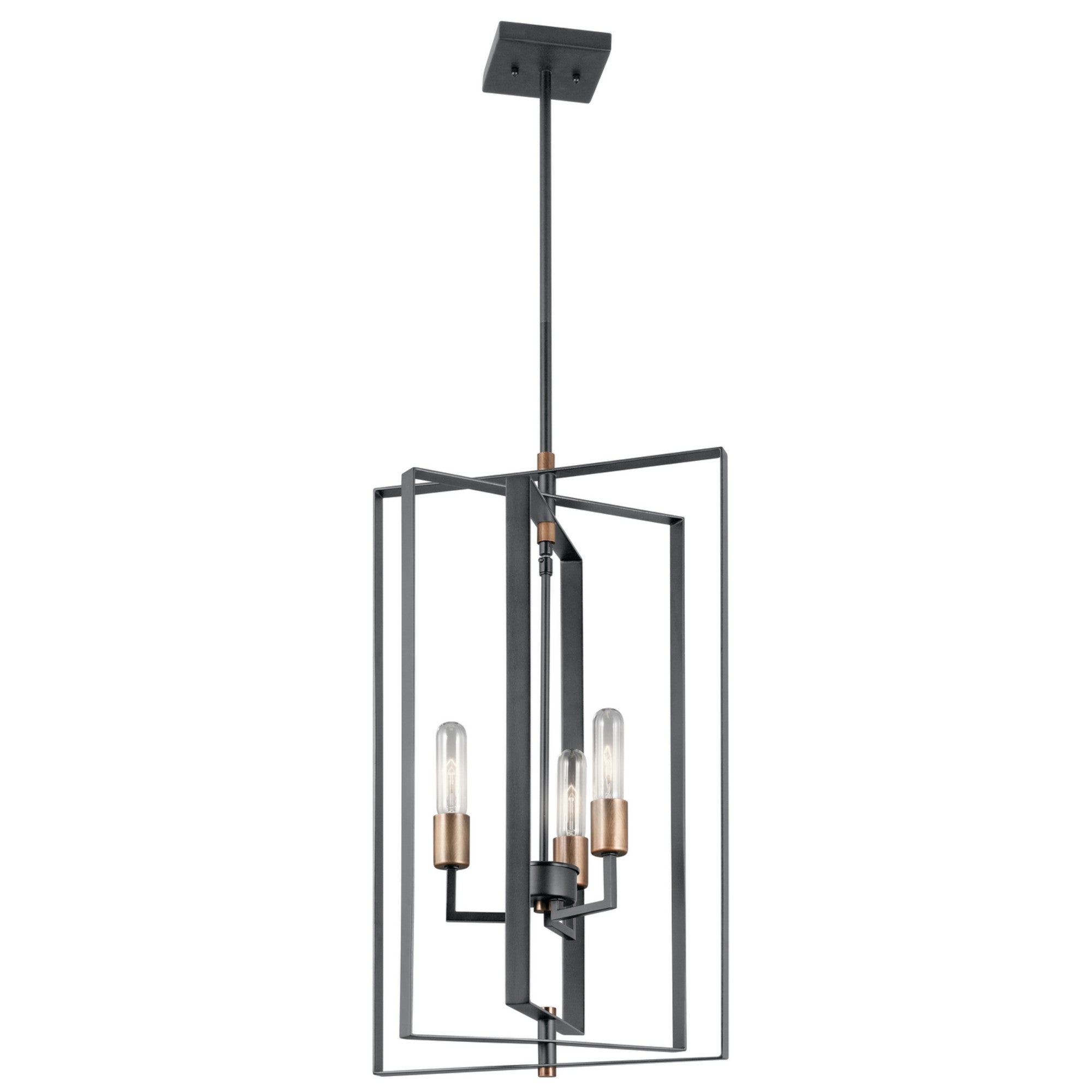 Taubert 15 in. 3 Lights Pendant Light Black Finish - Bees Lighting