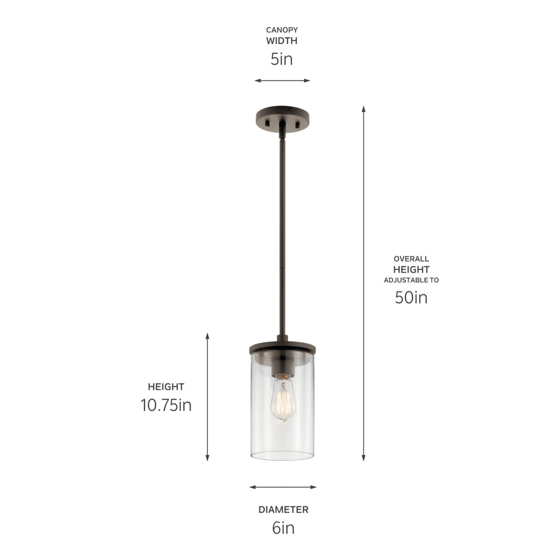 Crosby 6" Mini Pendant, Olde Bronze Finish - Bees Lighting