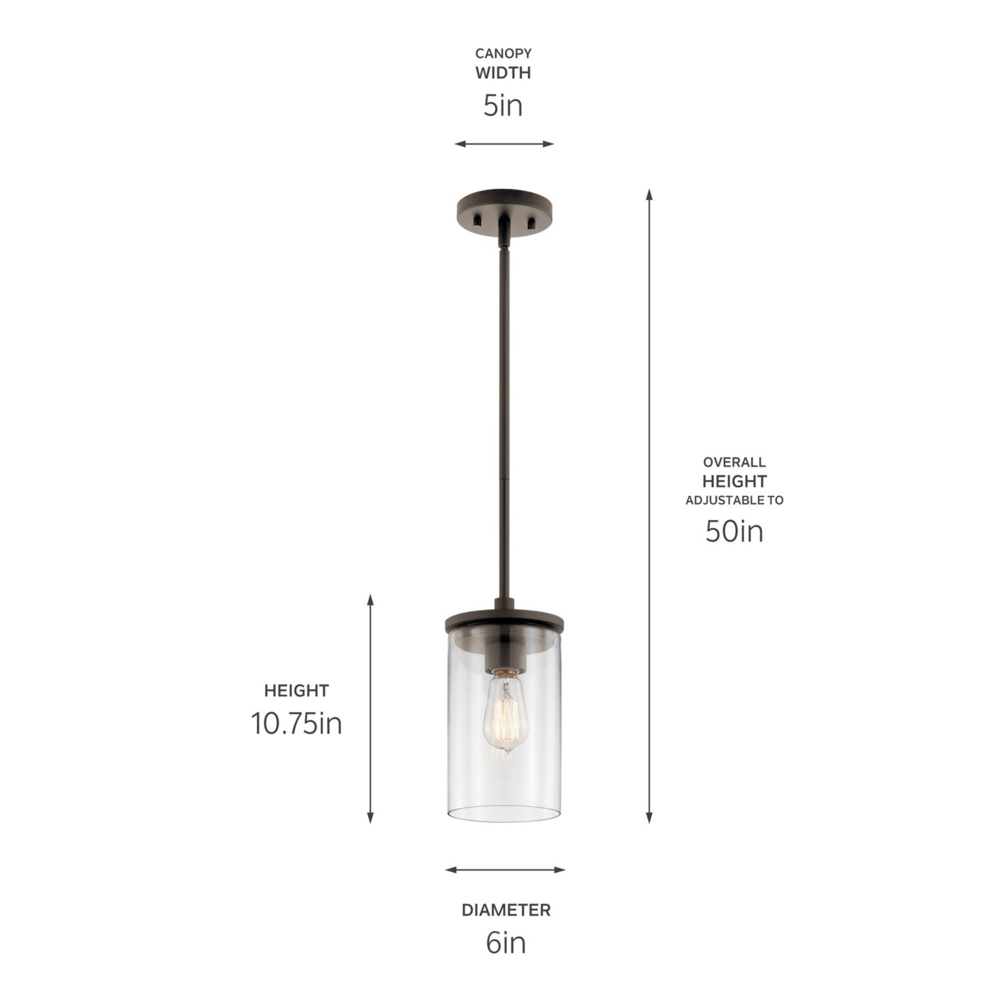 Crosby 6" Mini Pendant, Olde Bronze Finish - Bees Lighting
