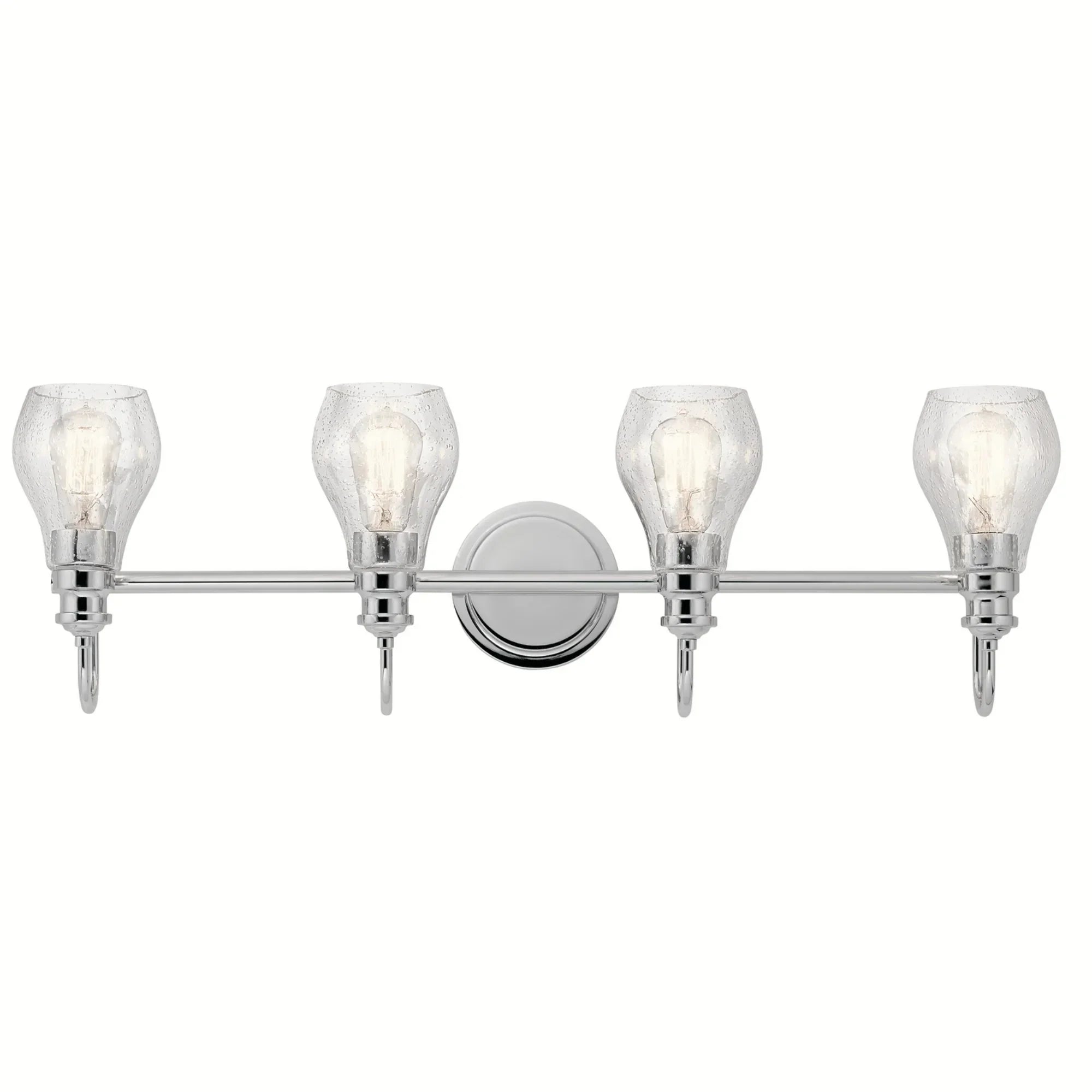 Kichler 45393CH Chrome Vanity Light | Clear Seeded Glass – Bees Lighting