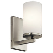 Crosby 5" Wall Sconce, Brushed Nickel Finish, Opal Glass - Bees Lighting