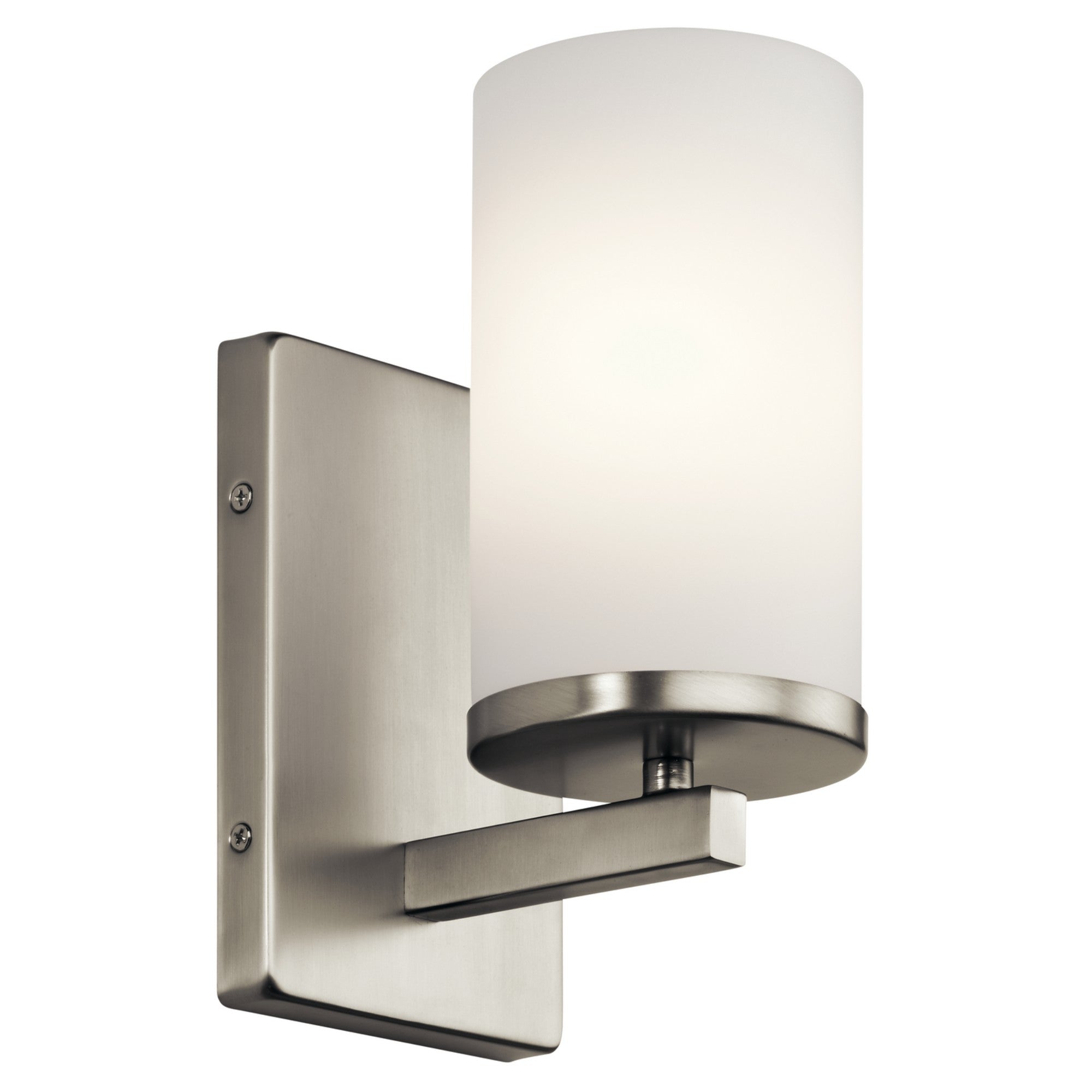 Crosby 5" Wall Sconce, Brushed Nickel Finish, Opal Glass - Bees Lighting