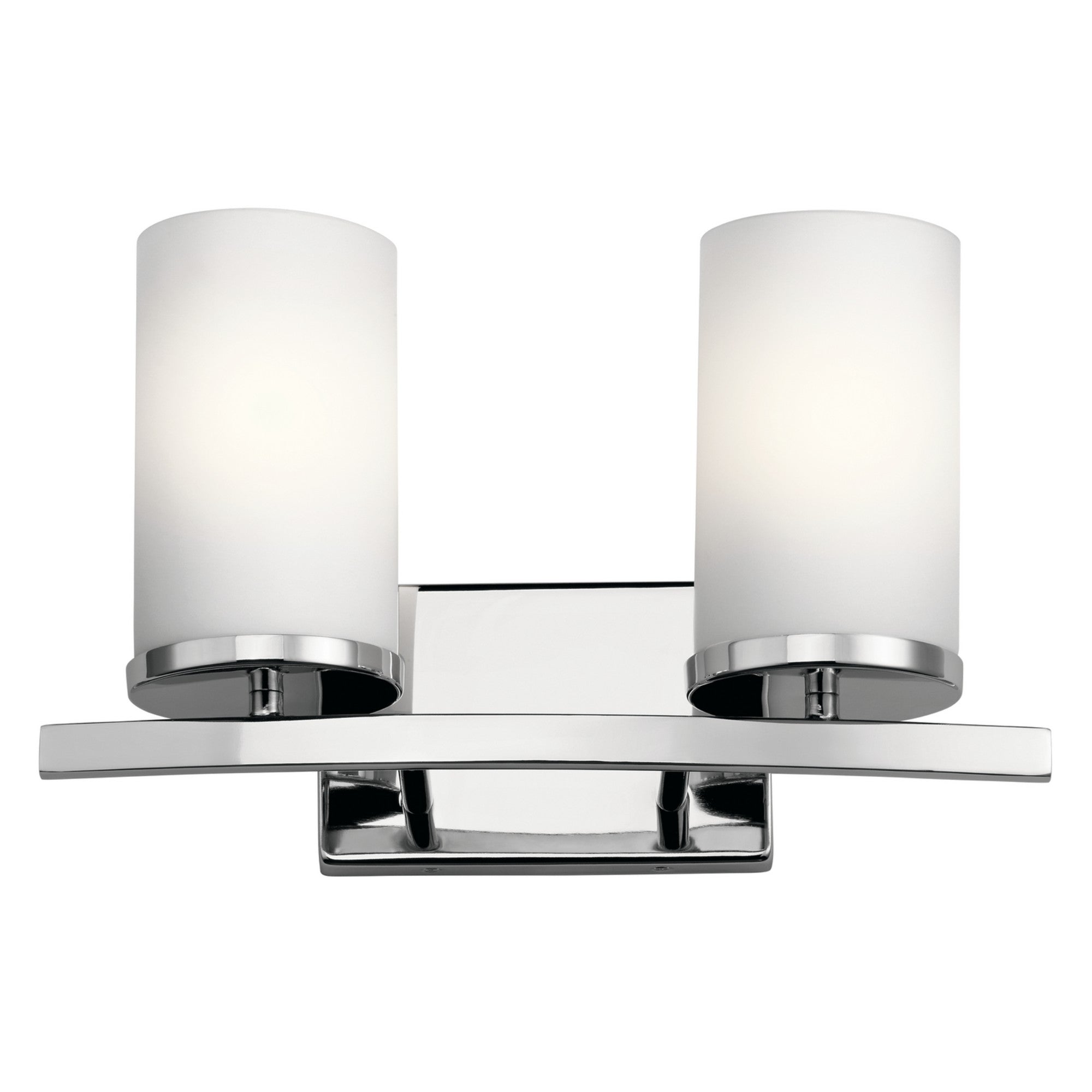 Crosby 15" 2-Light Bath Vanity Light, Chrome Finish, Etched Glass - Bees Lighting