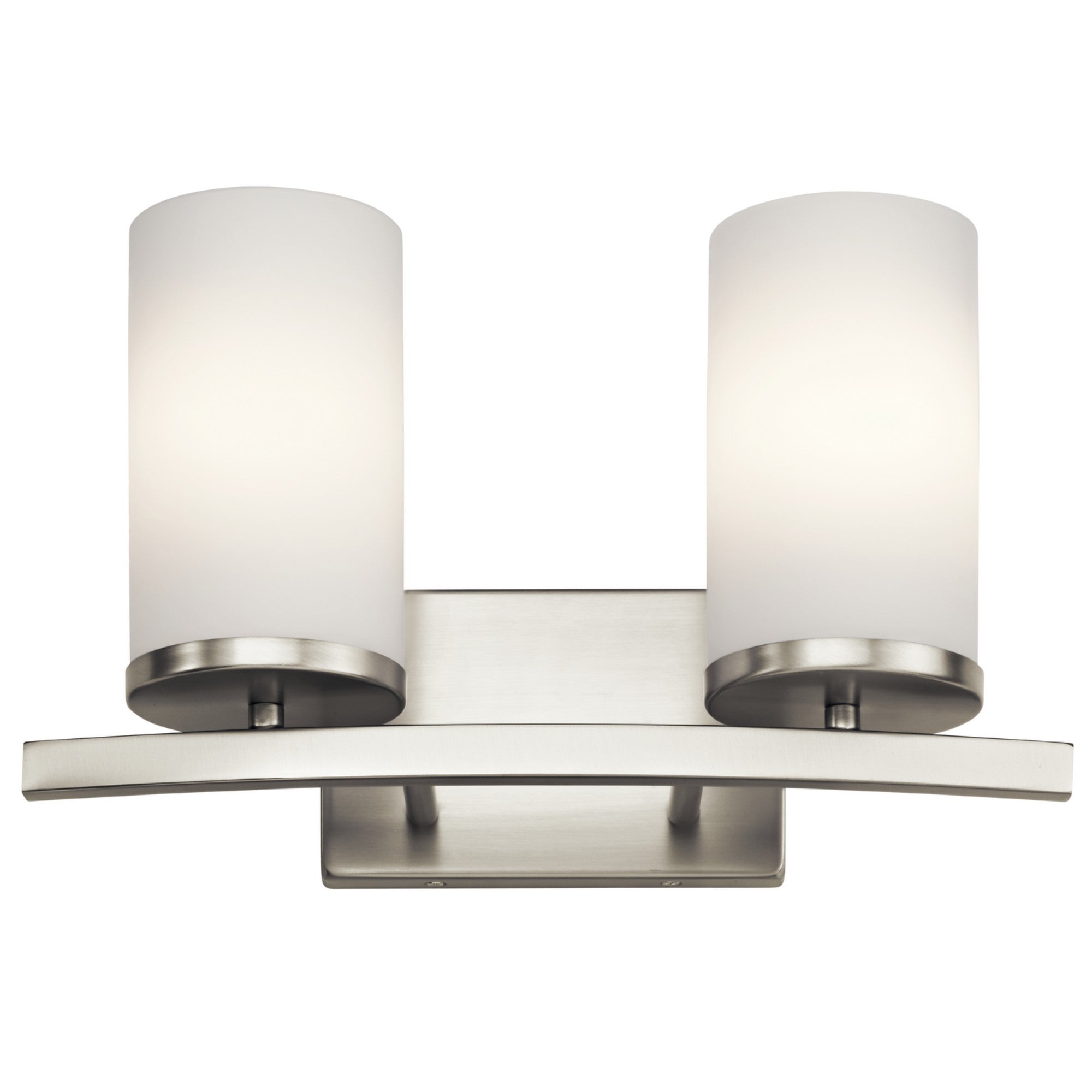 Crosby 15" 2-Light Bath Vanity Light, Brushed Nickel Finish, Etched Glass - Bees Lighting