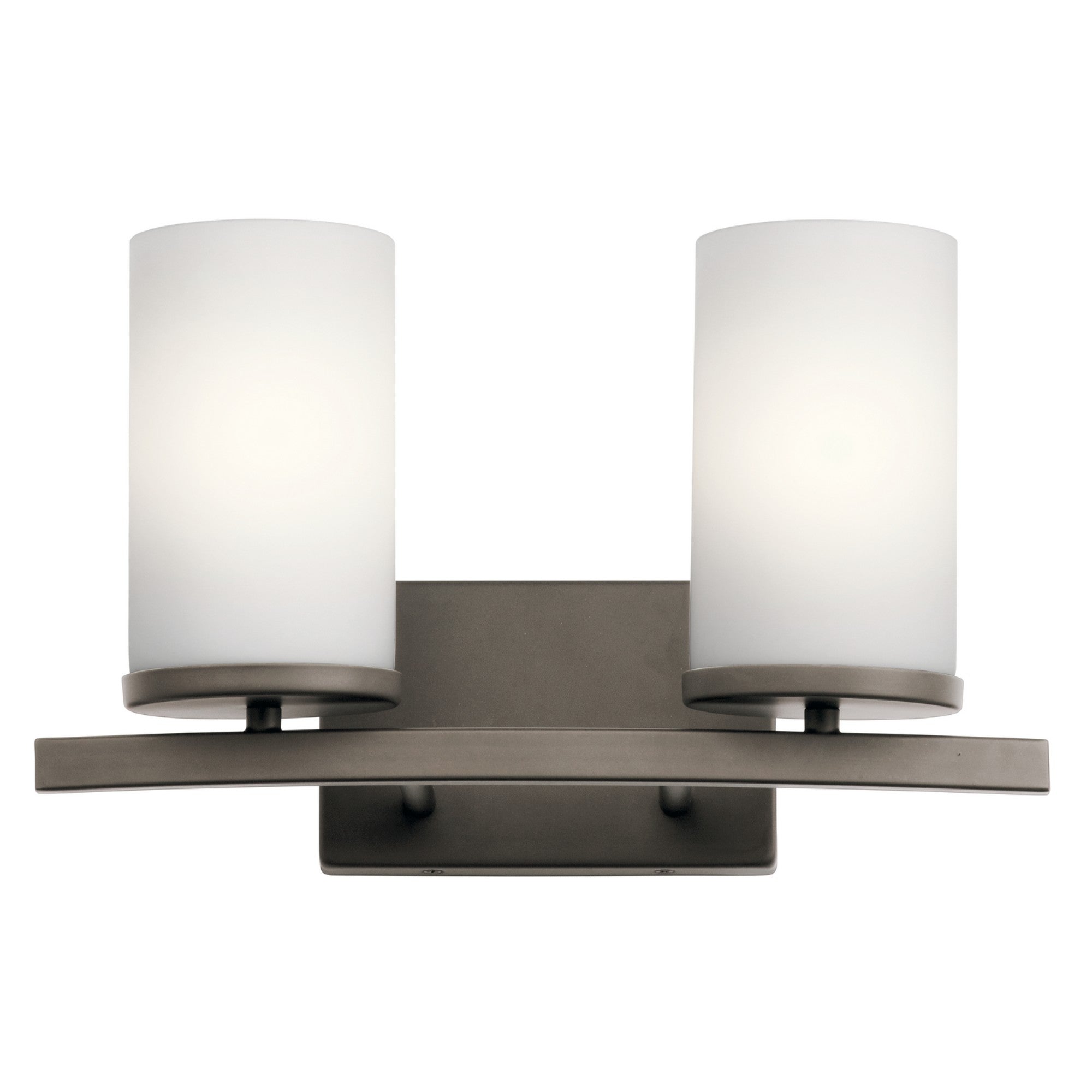 Crosby 15" 2-Light Bath Vanity Light, Olde Bronze Finish, Etched Glass - Bees Lighting