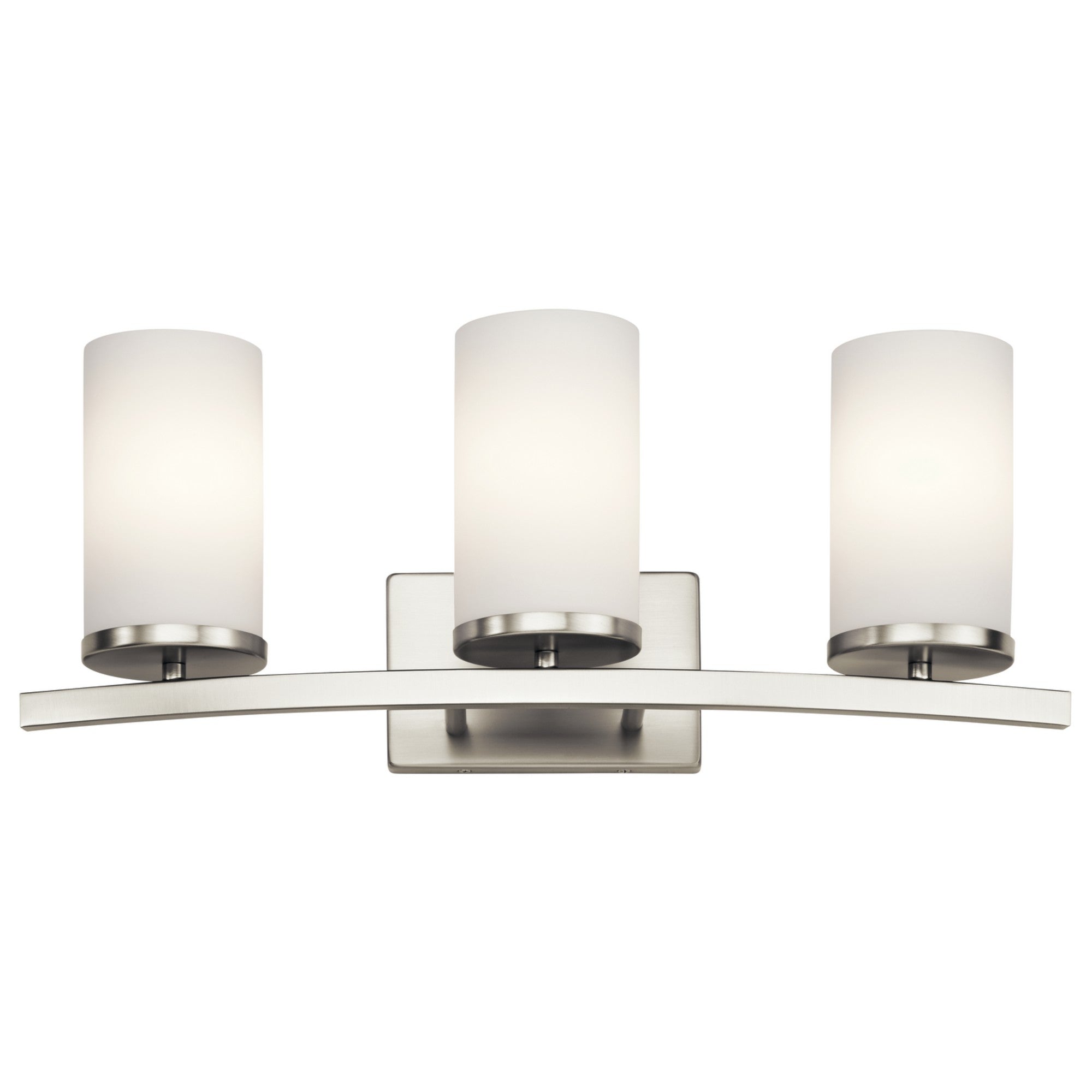Crosby 23" 3-Light Bath Vanity Light, Brushed Nickel Finish, Etched Glass - Bees Lighting