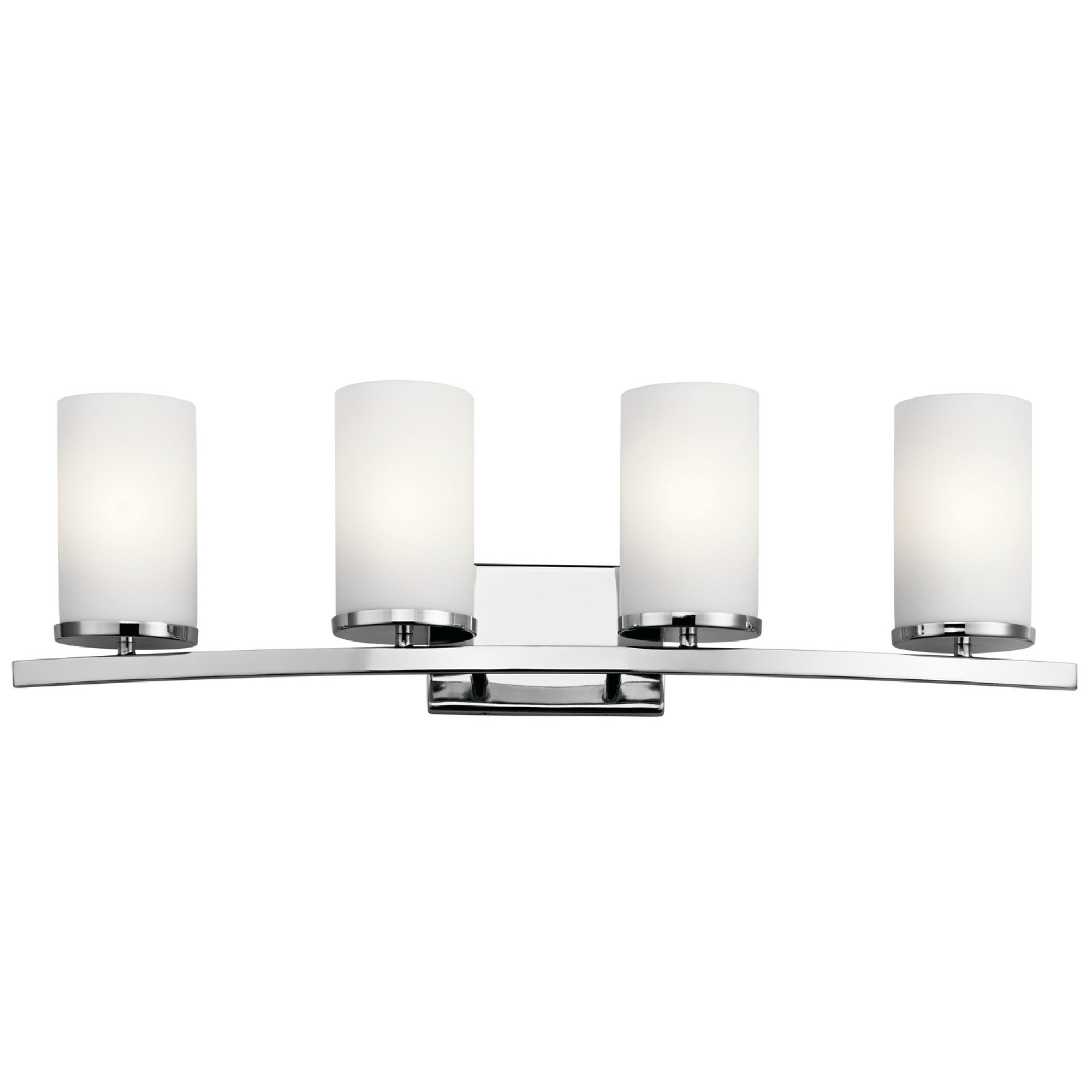 Crosby 31" 4-Light Bath Vanity Light, Chrome Finish, Etched Glass - Bees Lighting