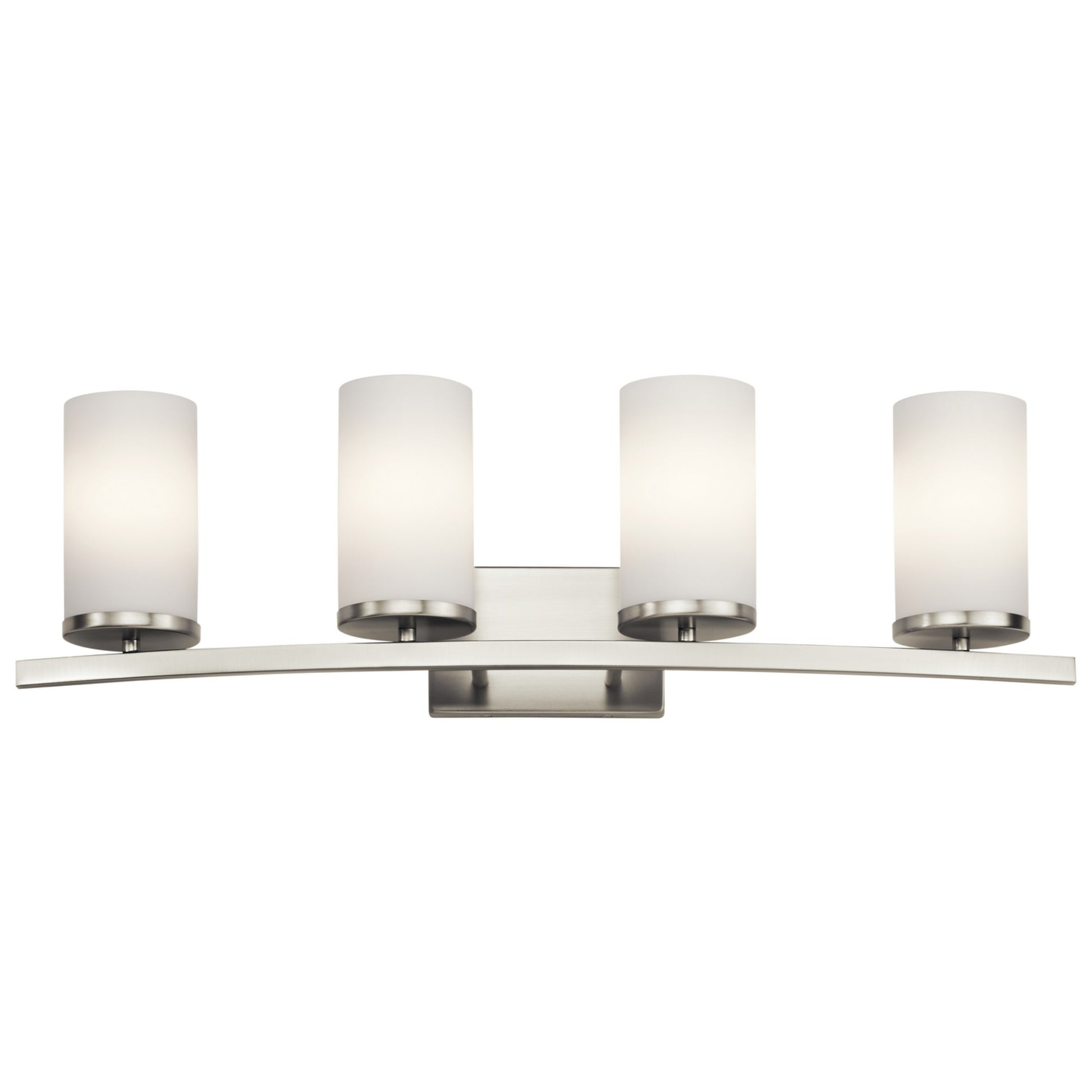 Crosby 31" 4-Light Bath Vanity Light, Brushed Nickel Finish, Etched Glass - Bees Lighting