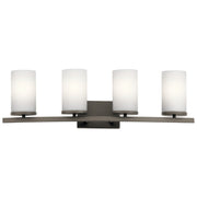 Crosby 31" 4-Light Bath Vanity Light, Olde Bronze Finish, Etched Glass - Bees Lighting