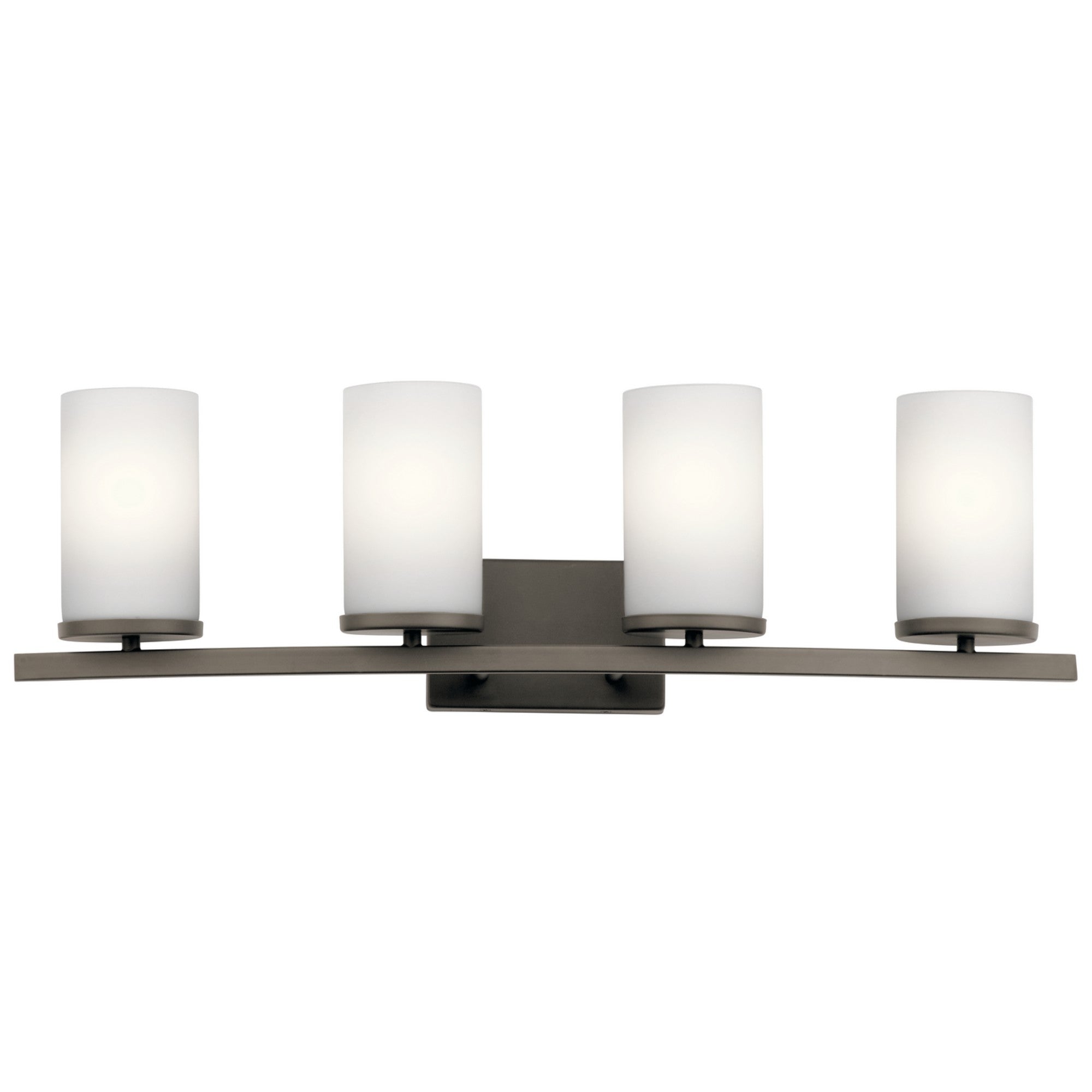 Crosby 31" 4-Light Bath Vanity Light, Olde Bronze Finish, Etched Glass - Bees Lighting
