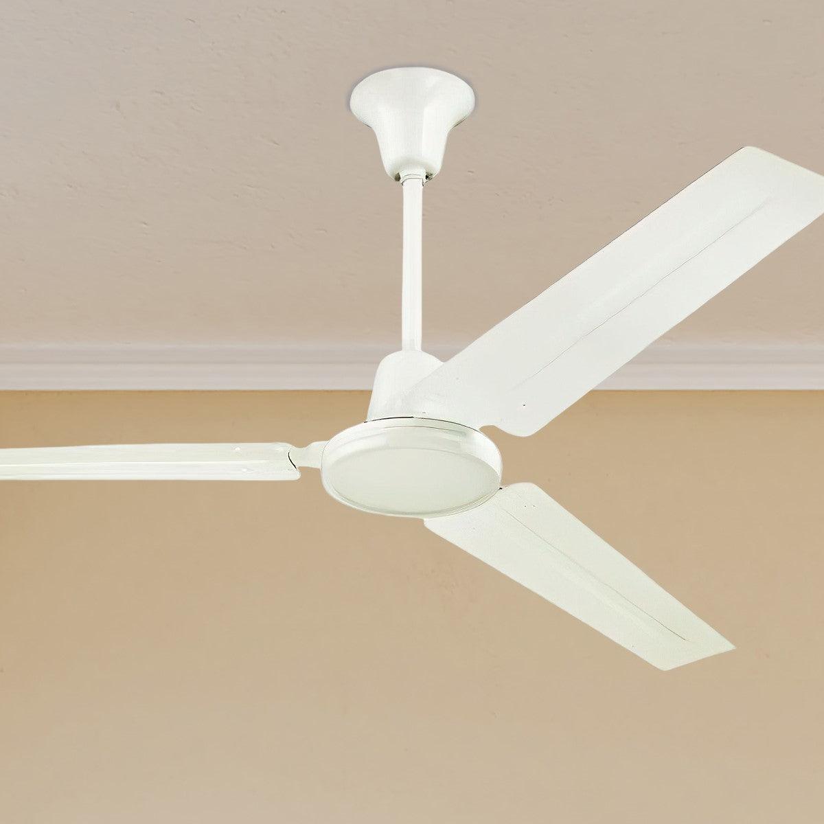 Jax 56 Inch White Industrial Ceiling Fan With Wall Control, J-Hook Installation System - Bees Lighting
