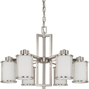Odeon 28" 6-Light Chandelier, Brushed Nickel Finish - Bees Lighting