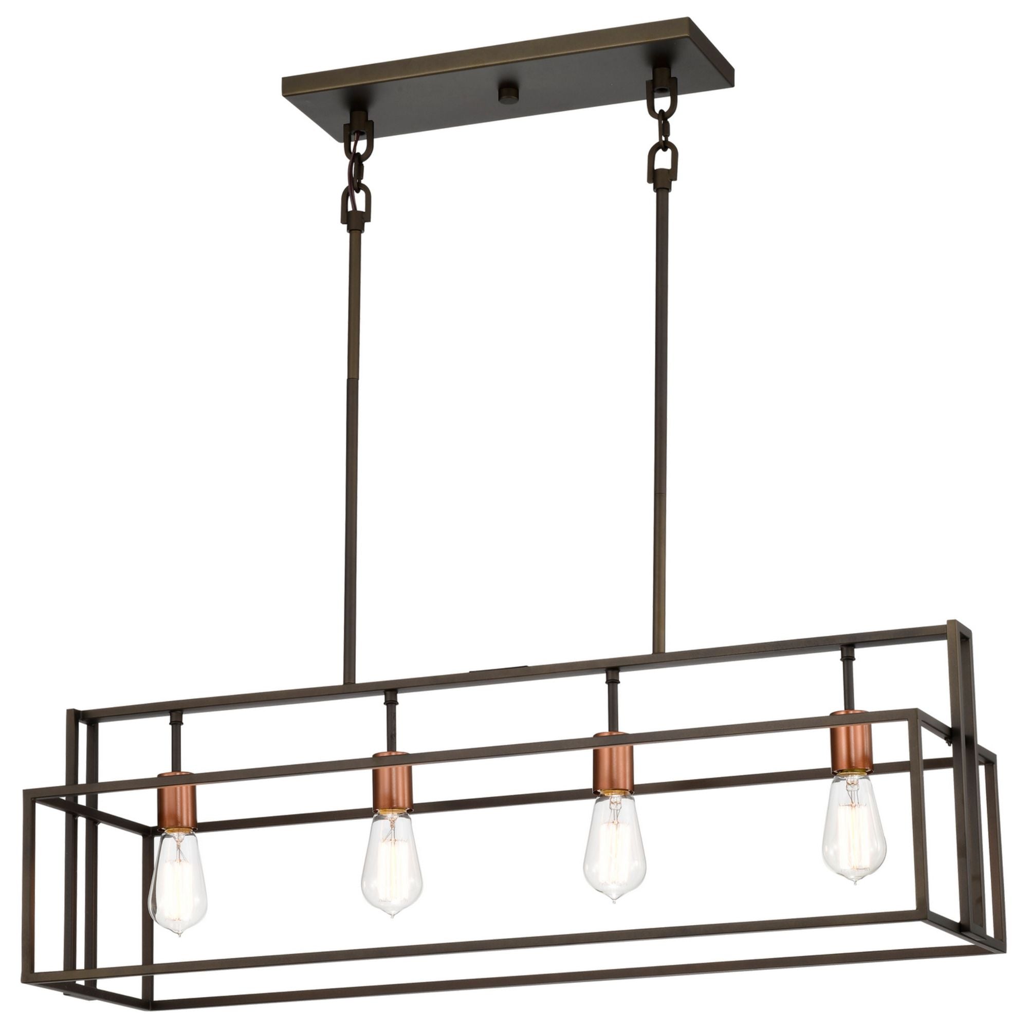 Lake 36" 4 Lights Pendant, Bronze Finish - Bees Lighting