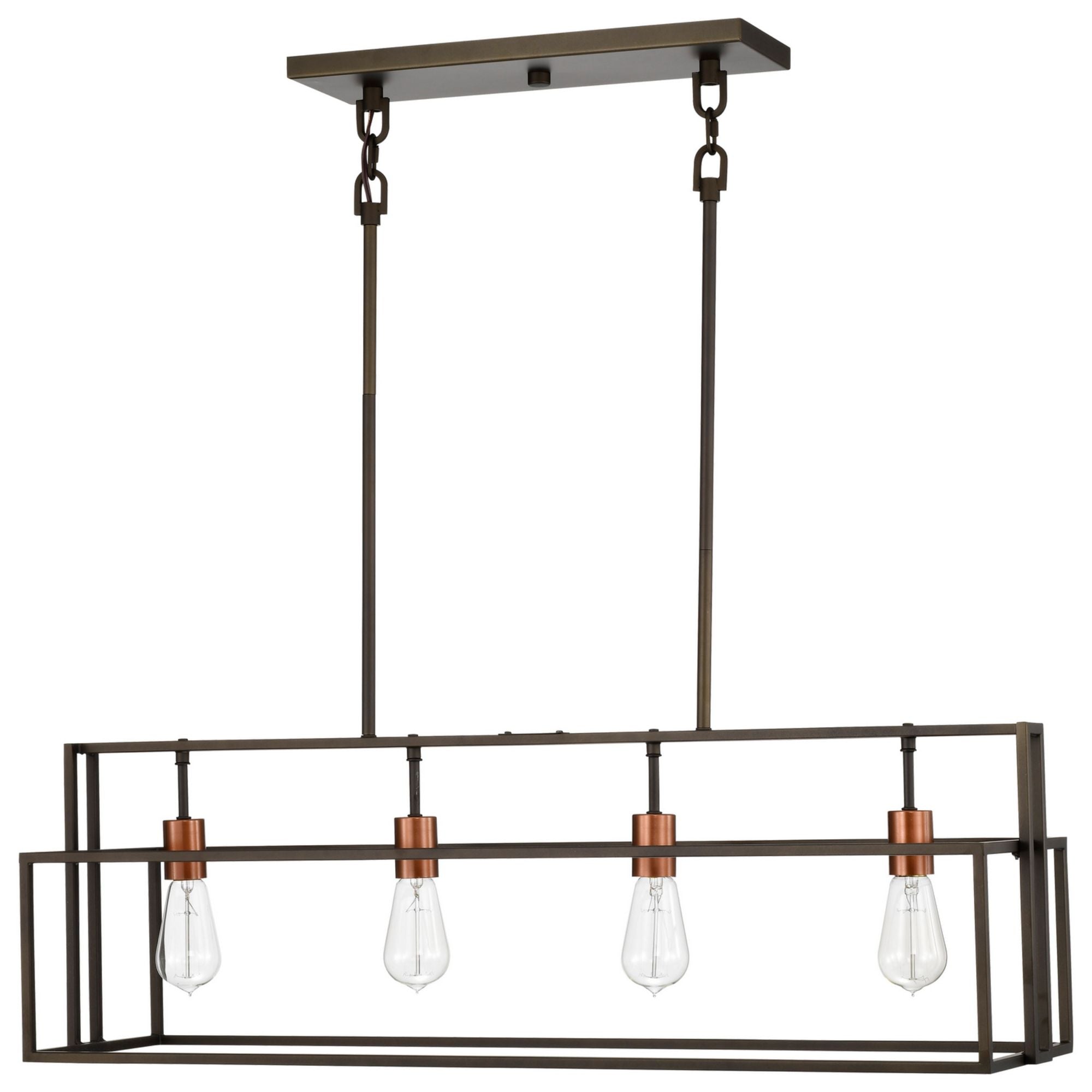Lake 36" 4 Lights Pendant, Bronze Finish - Bees Lighting