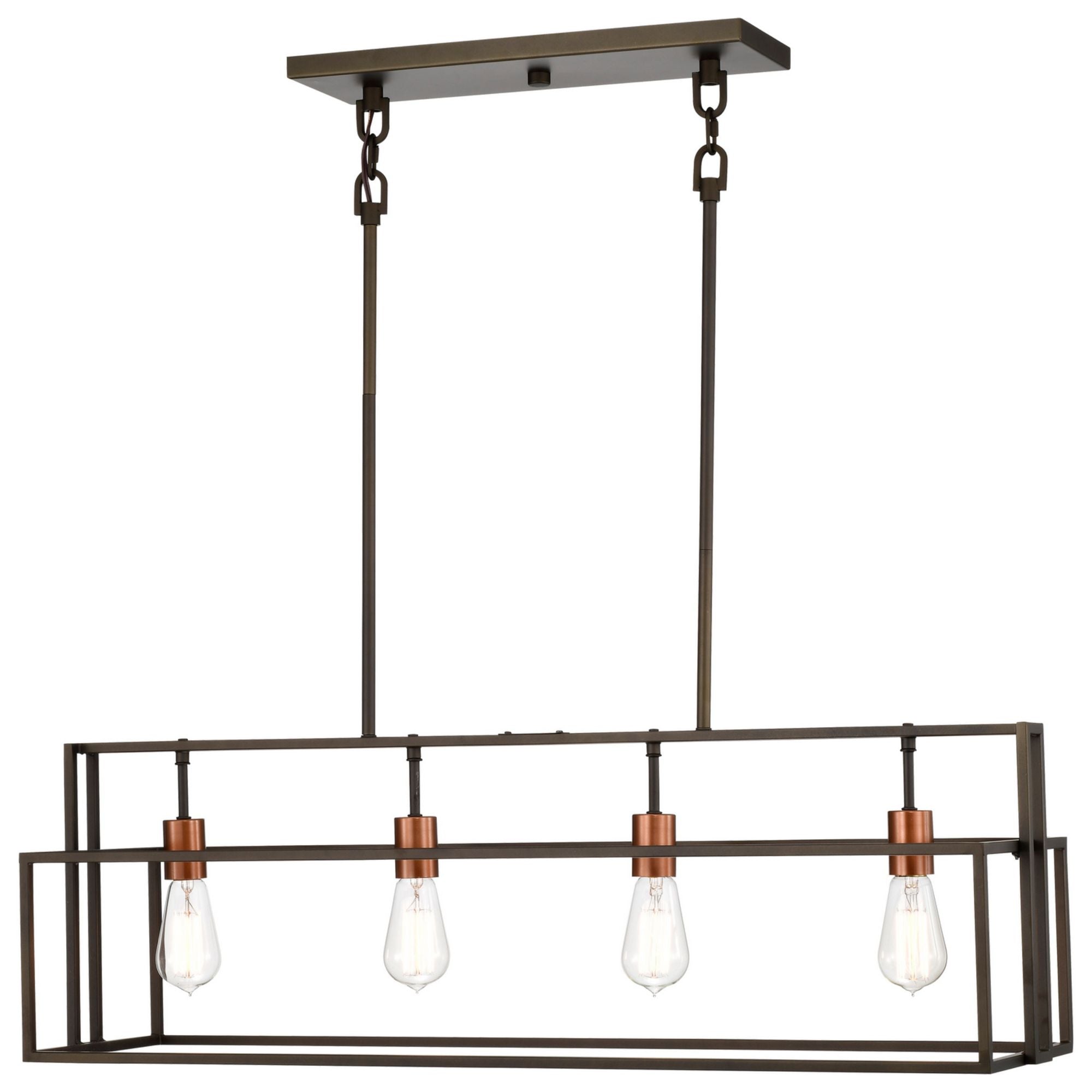 Lake 36" 4 Lights Pendant, Bronze Finish - Bees Lighting