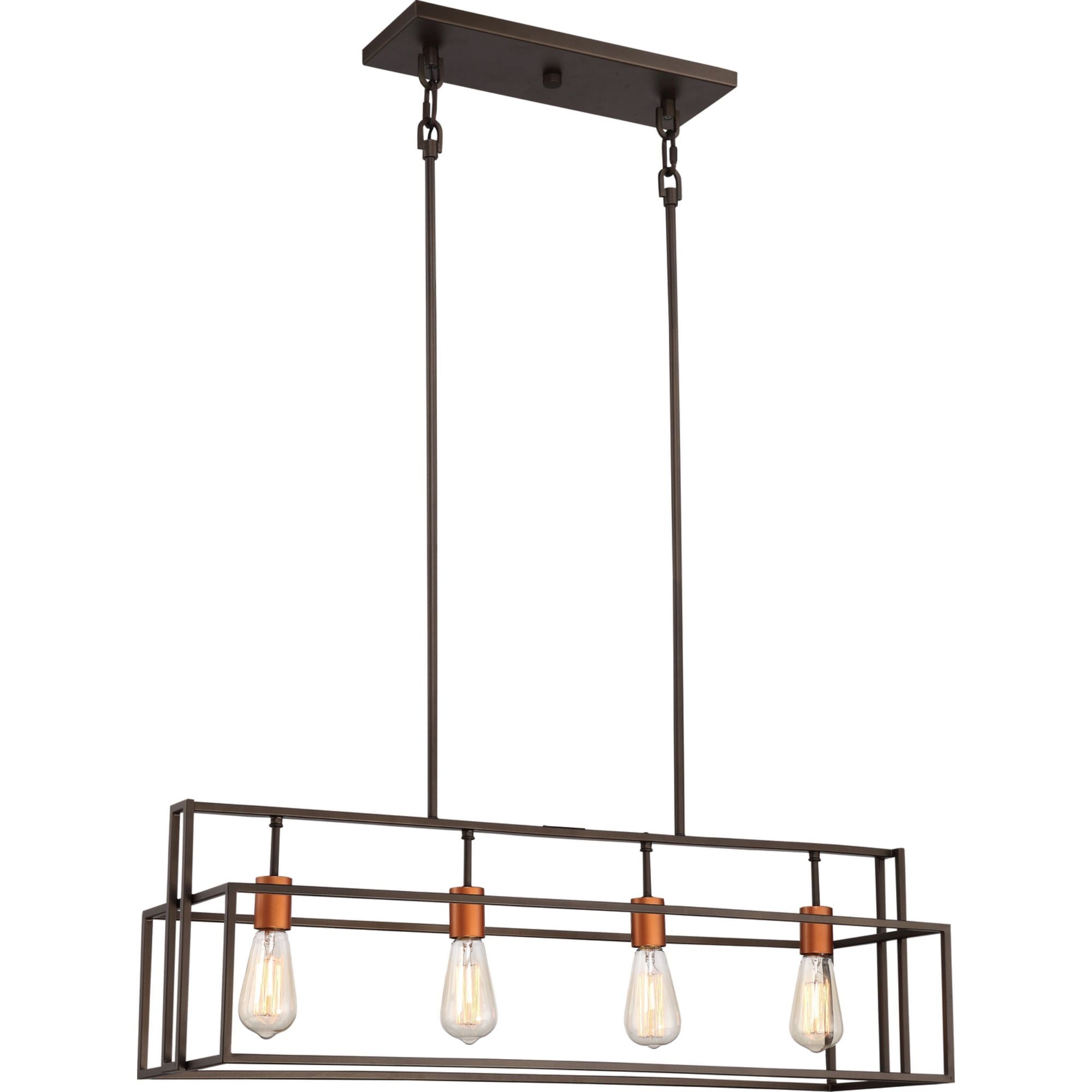Lake 36" 4 Lights Pendant, Bronze Finish - Bees Lighting