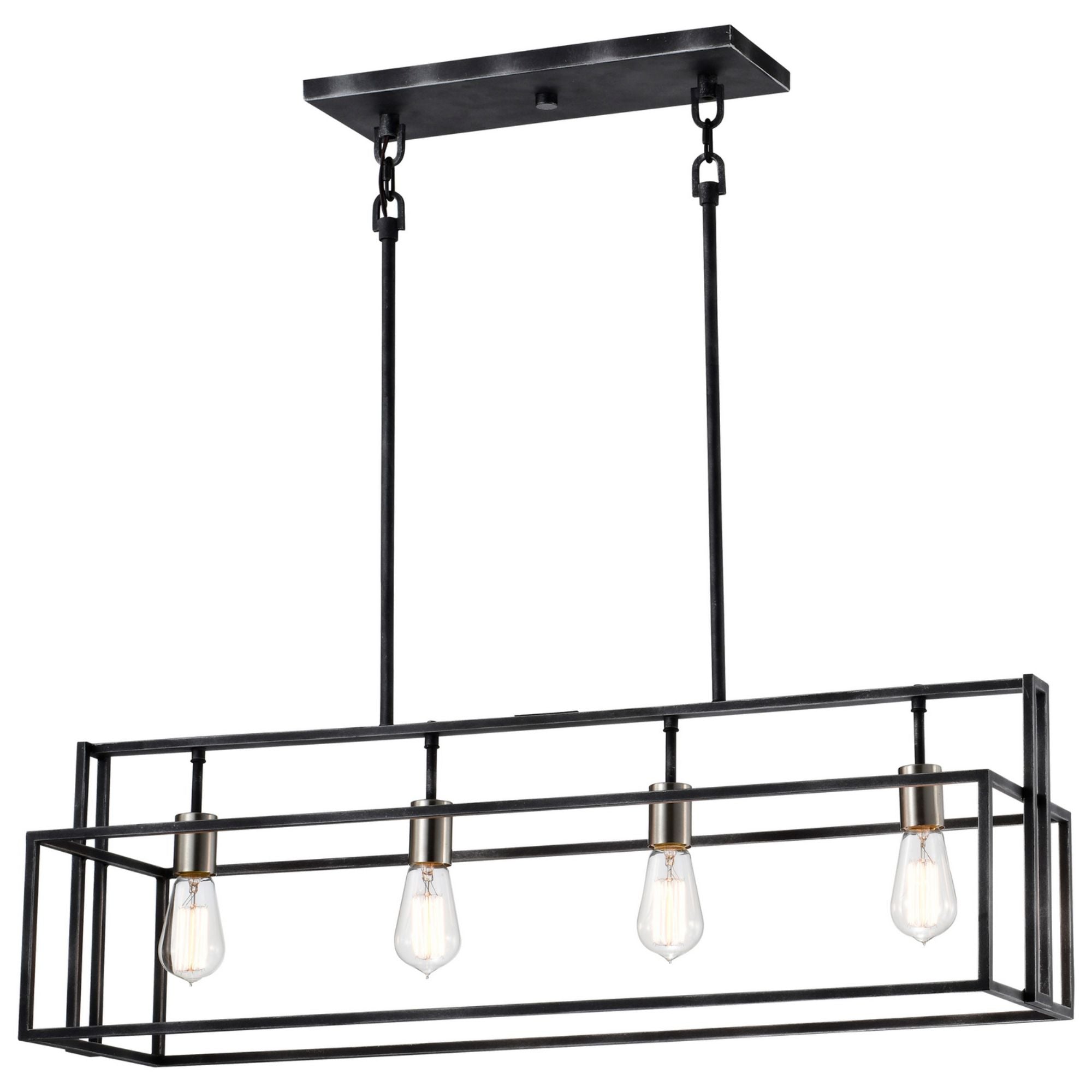 Lake 36" 4 Lights Pendant, Black Finish - Bees Lighting