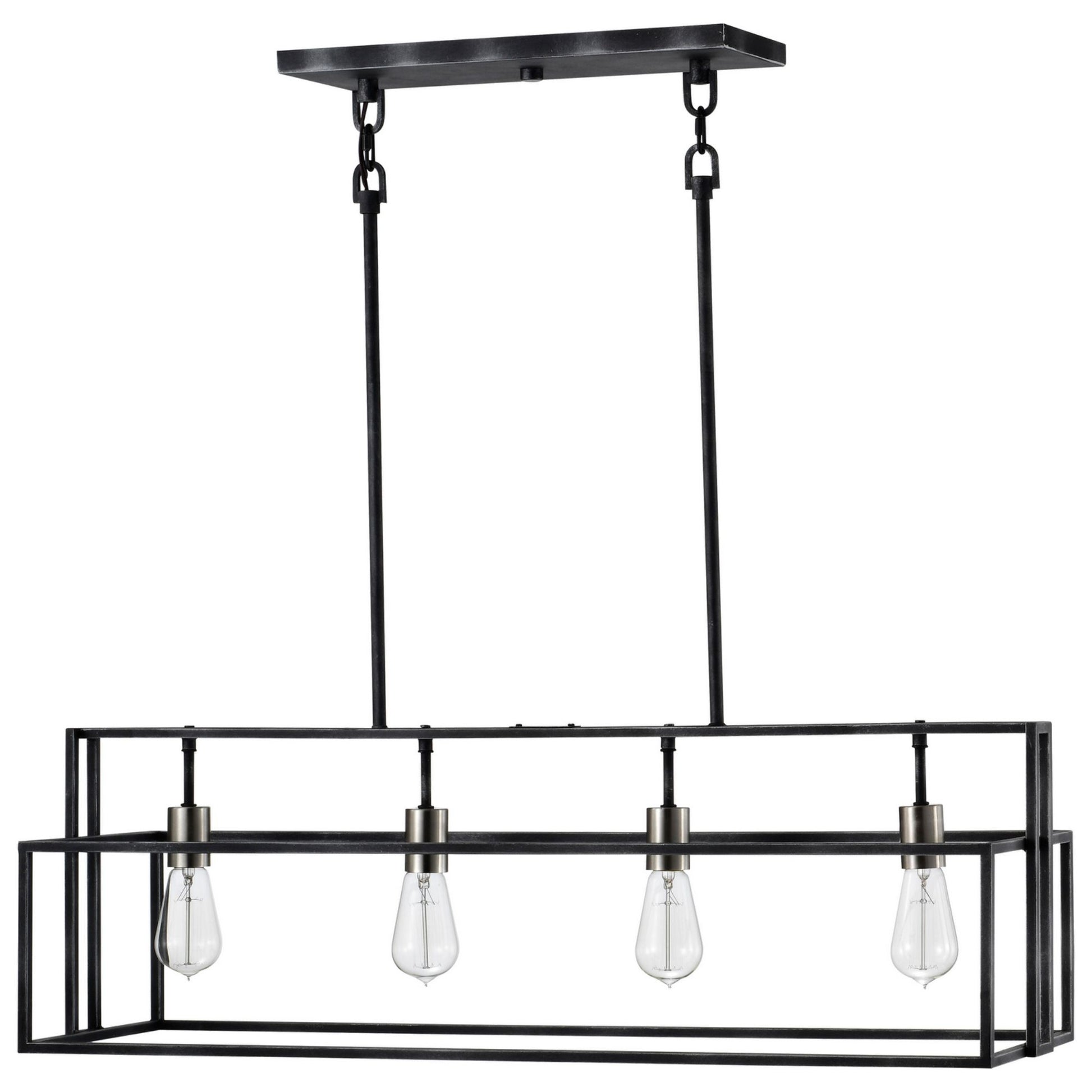 Lake 36" 4 Lights Pendant, Black Finish - Bees Lighting