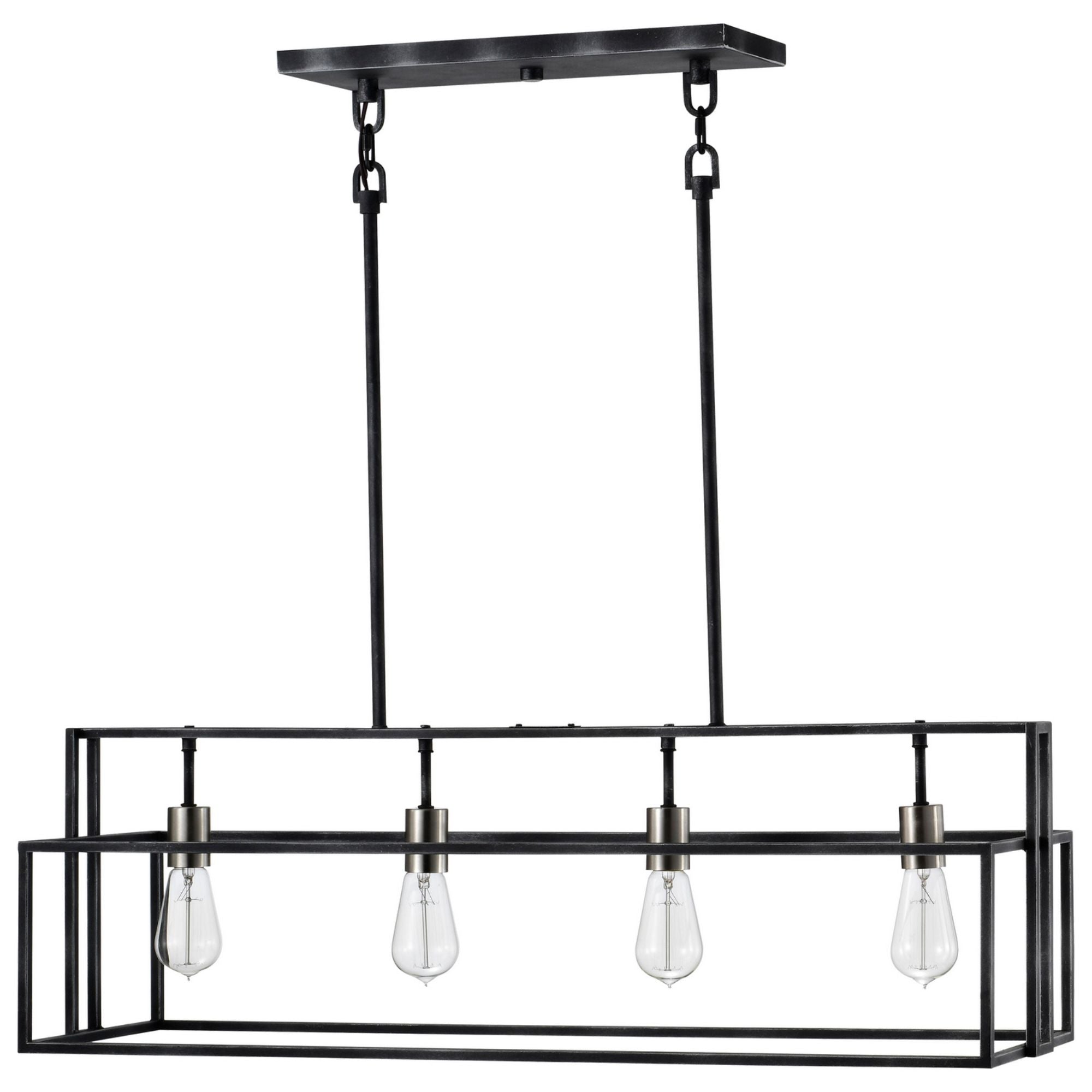 Lake 36" 4 Lights Pendant, Black Finish - Bees Lighting