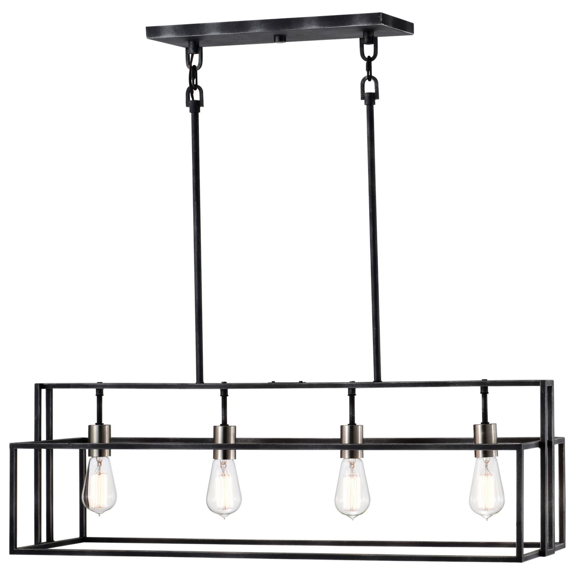 Lake 36" 4 Lights Pendant, Black Finish - Bees Lighting