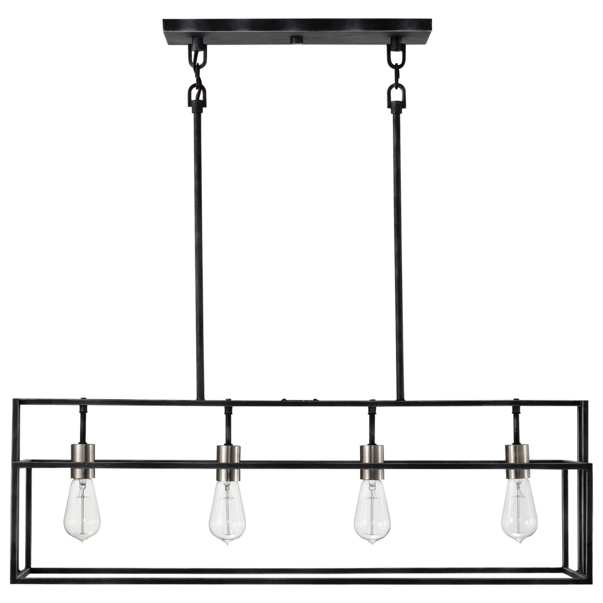 Lake 36" 4 Lights Pendant, Black Finish - Bees Lighting