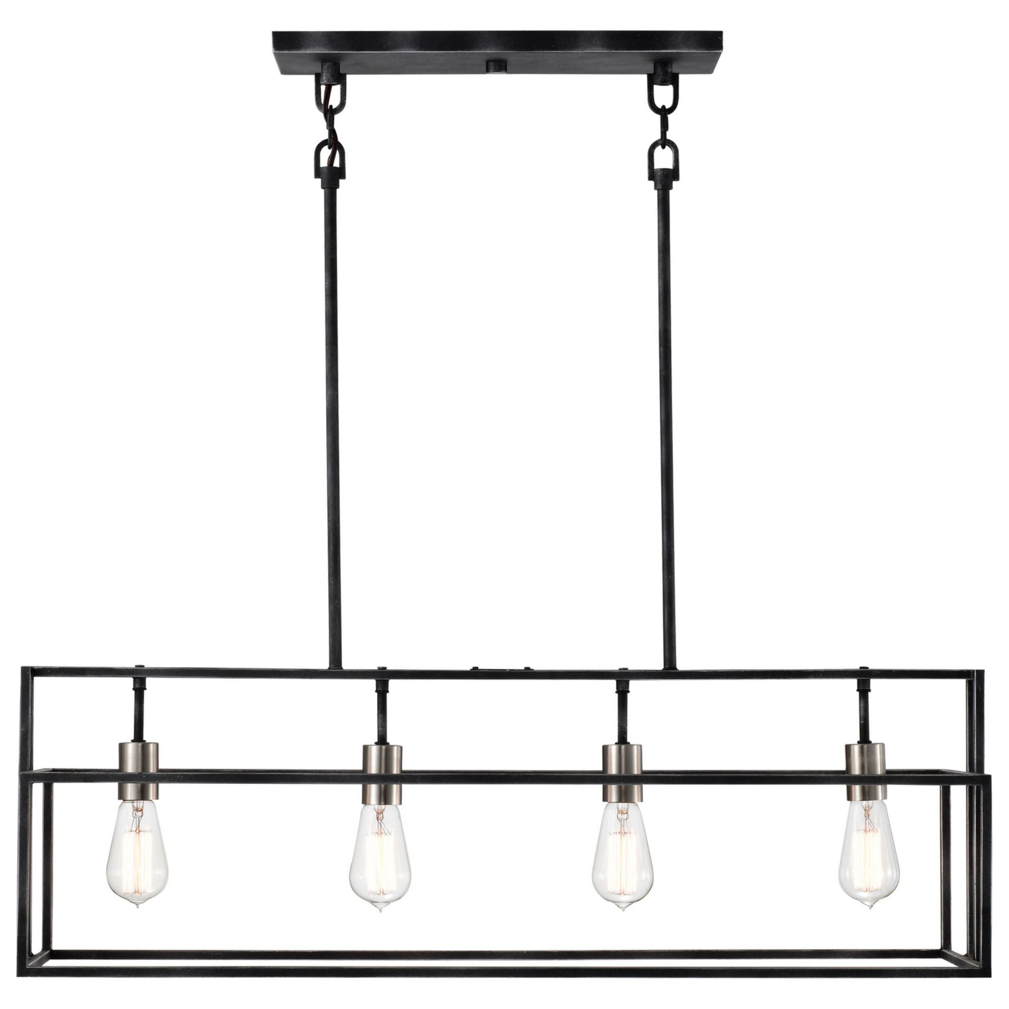 Lake 36" 4 Lights Pendant, Black Finish - Bees Lighting