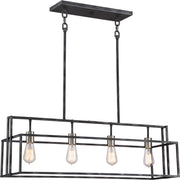 Lake 36" 4 Lights Pendant, Black Finish - Bees Lighting
