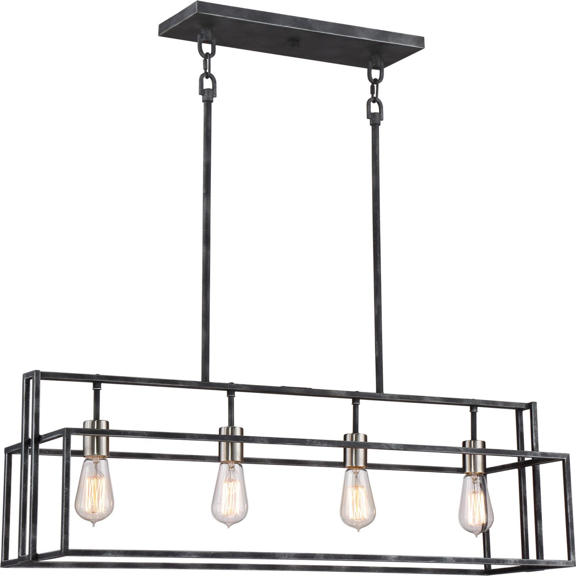 Lake 36" 4 Lights Pendant, Black Finish - Bees Lighting