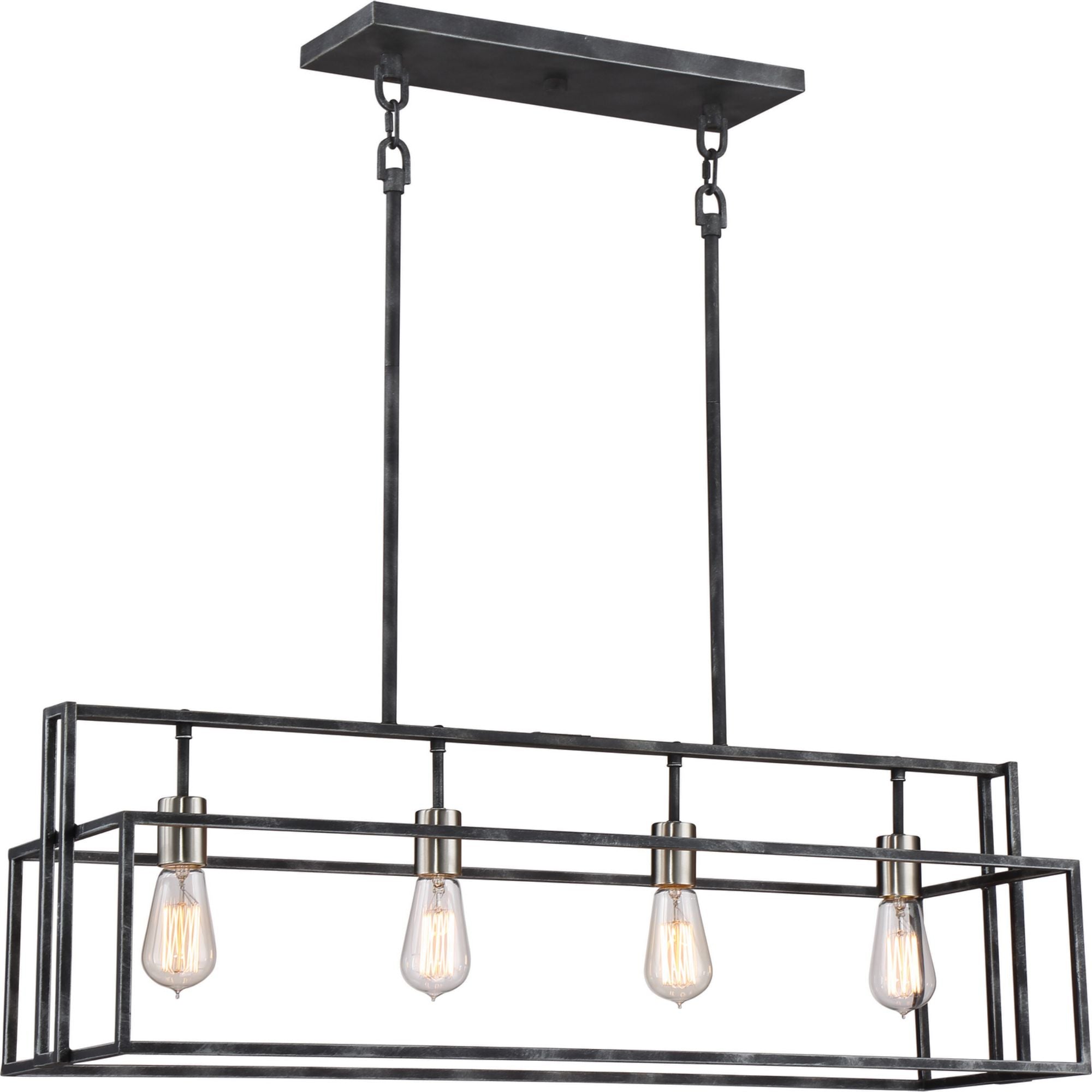 Lake 36" 4 Lights Pendant, Black Finish - Bees Lighting