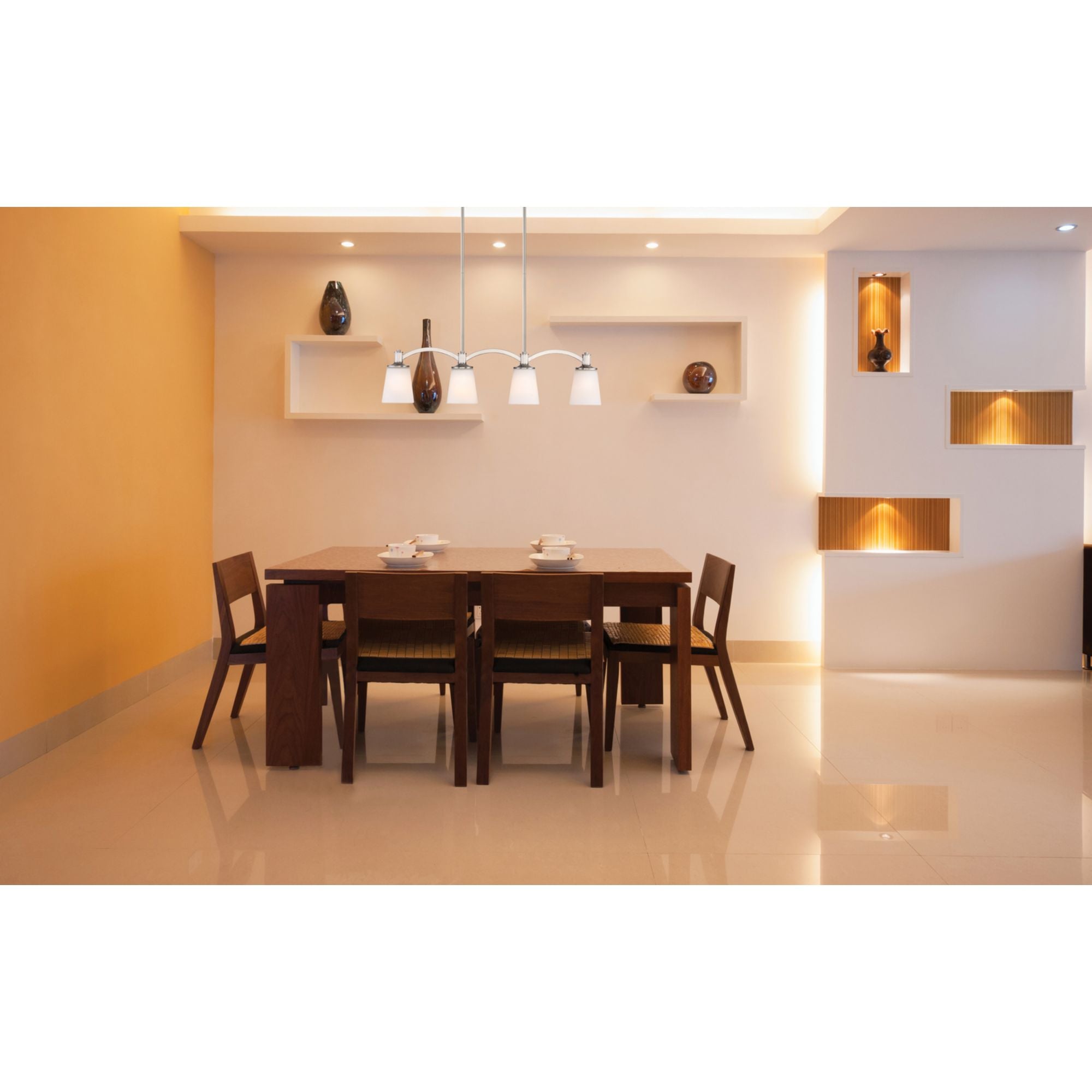 Laguna 33" 4 Lights Pendant, Nickel Finish - Bees Lighting