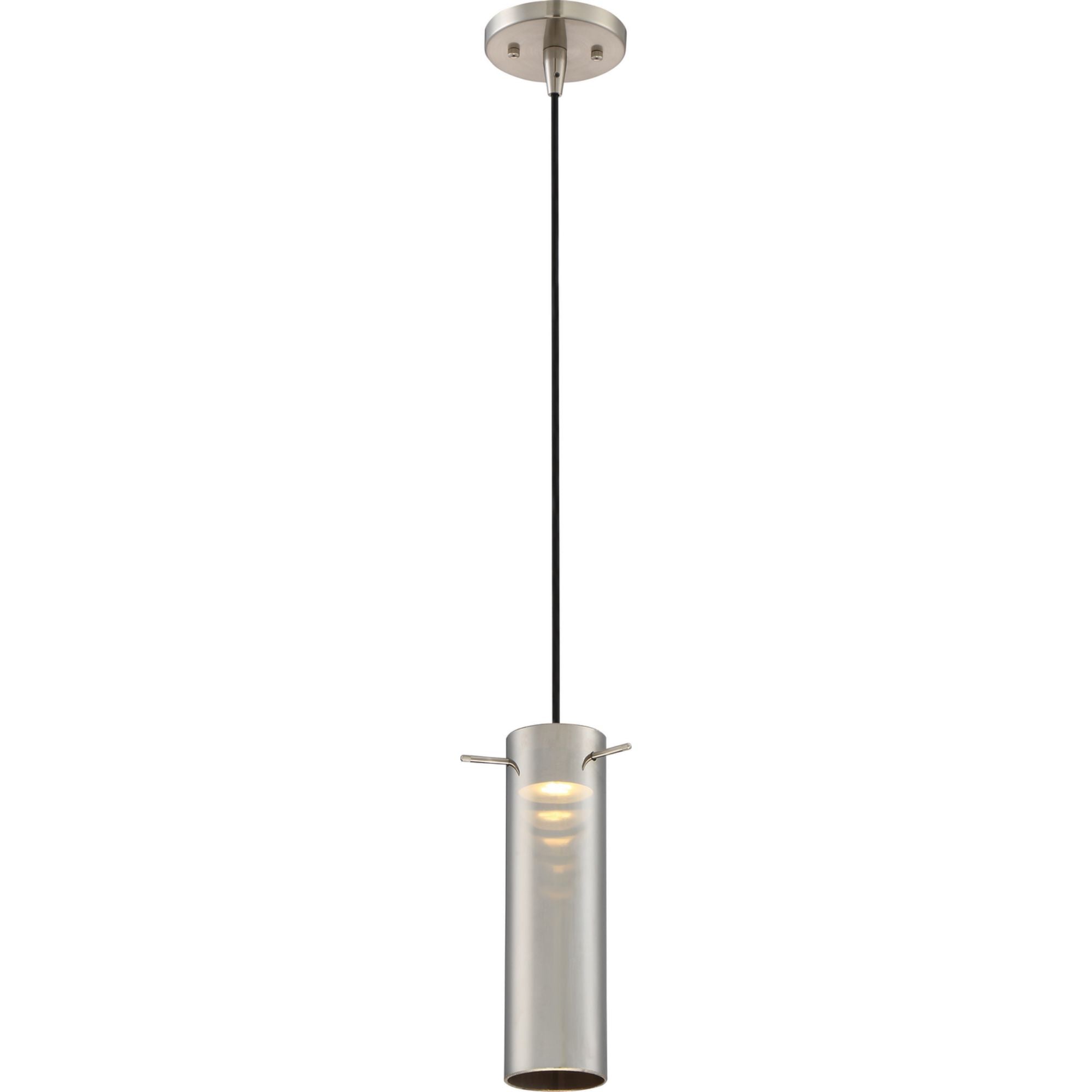 Pulse 10" LED Mini Pendant, Brushed Nickel Finish, Mirrored Glass - Bees Lighting