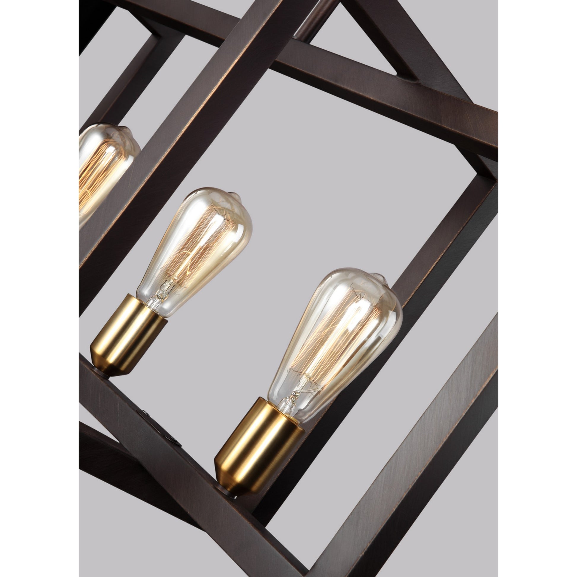 Finnegan 40" 5-Light Medium Linear Chandelier, New World Bronze Finish - Bees Lighting