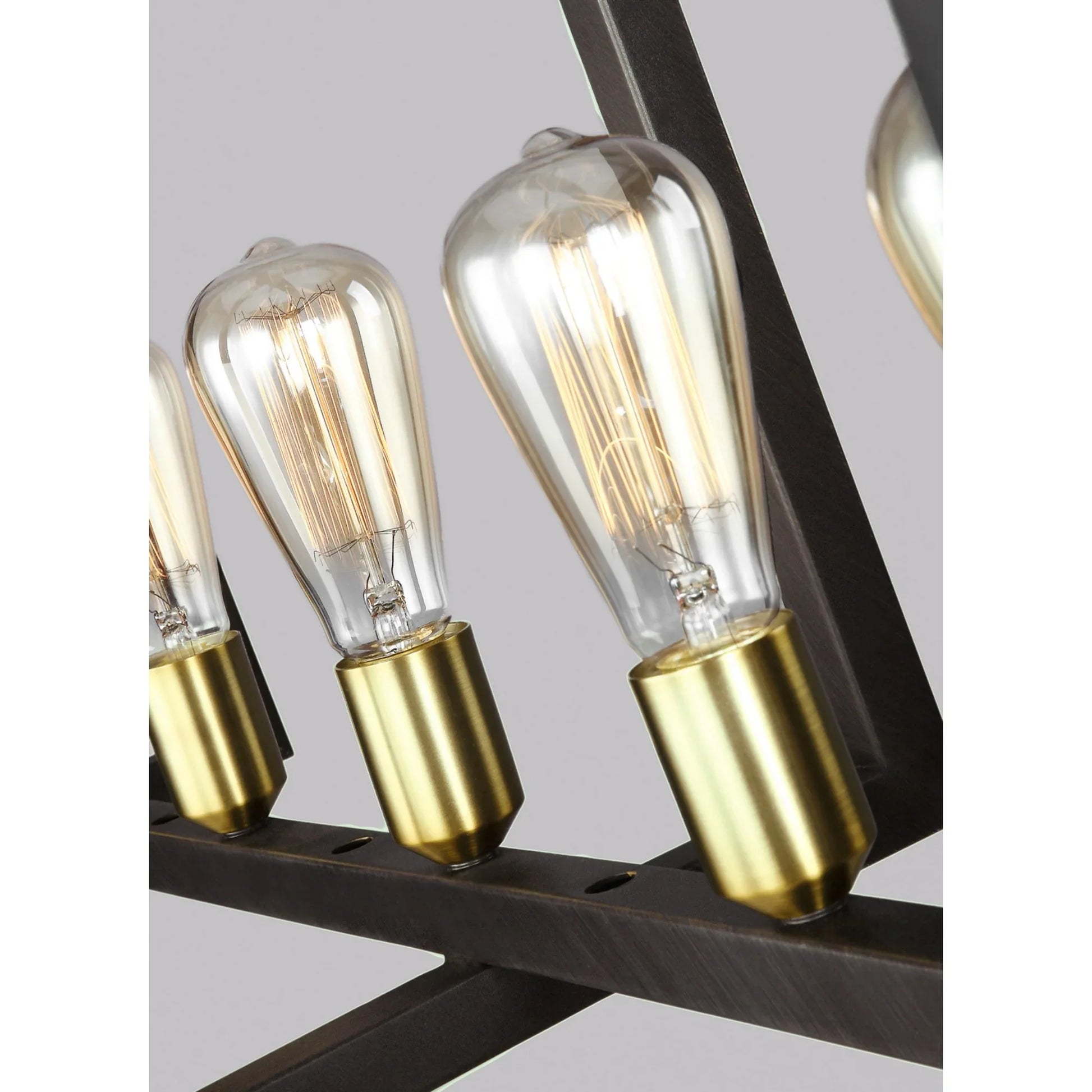 Finnegan 60" 7-Light Large Linear Chandelier, New World Bronze Finish - Bees Lighting